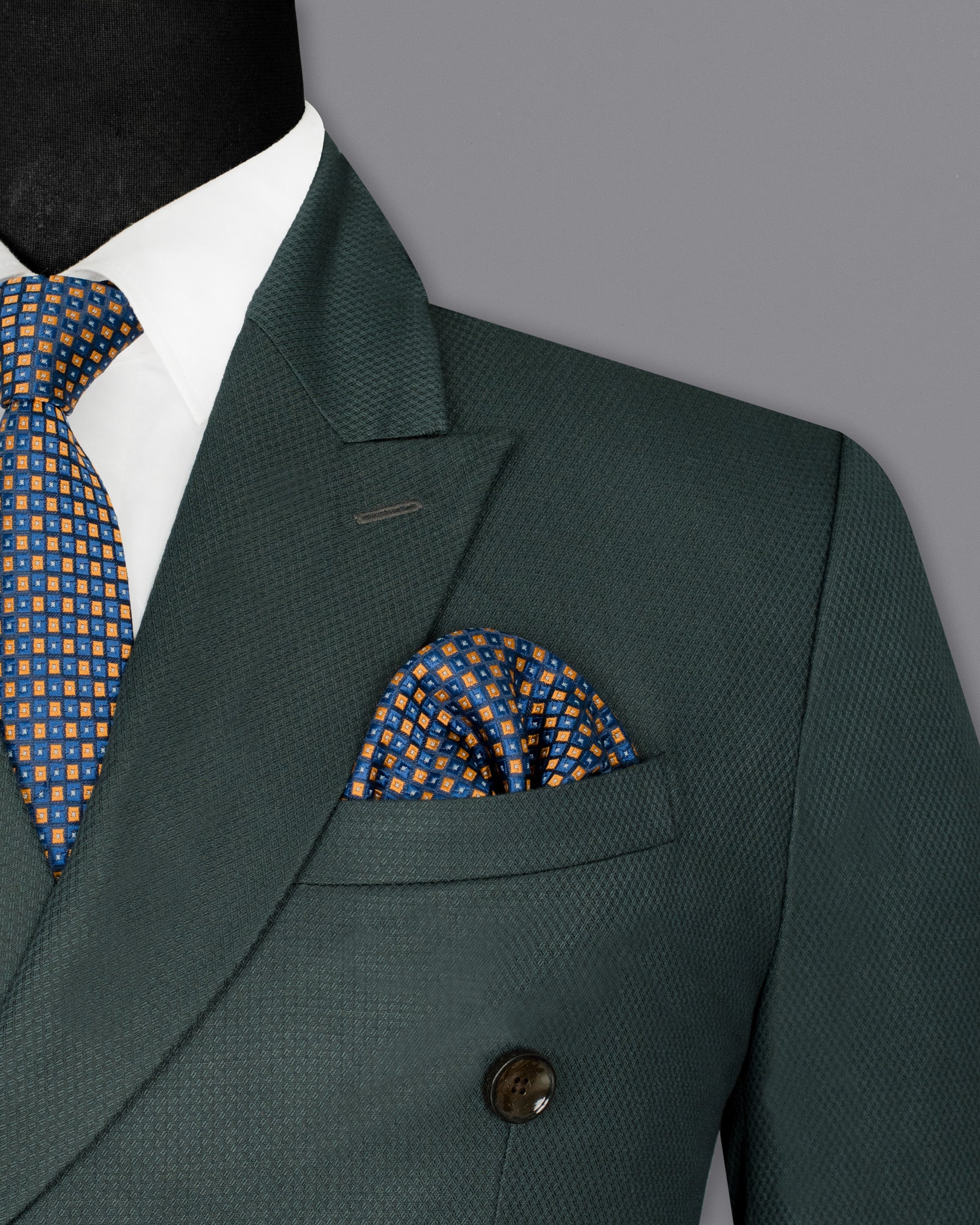 Firefly Green DouSTe-Breasted Wool Rich Suit ST1369-DB-36, ST1369-DB-38, ST1369-DB-40, ST1369-DB-42, ST1369-DB-44, ST1369-DB-46, ST1369-DB-48, ST1369-DB-50, ST1369-DB-52, ST1369-DB-54, ST1369-DB-56, ST1369-DB-58, ST1369-DB-60