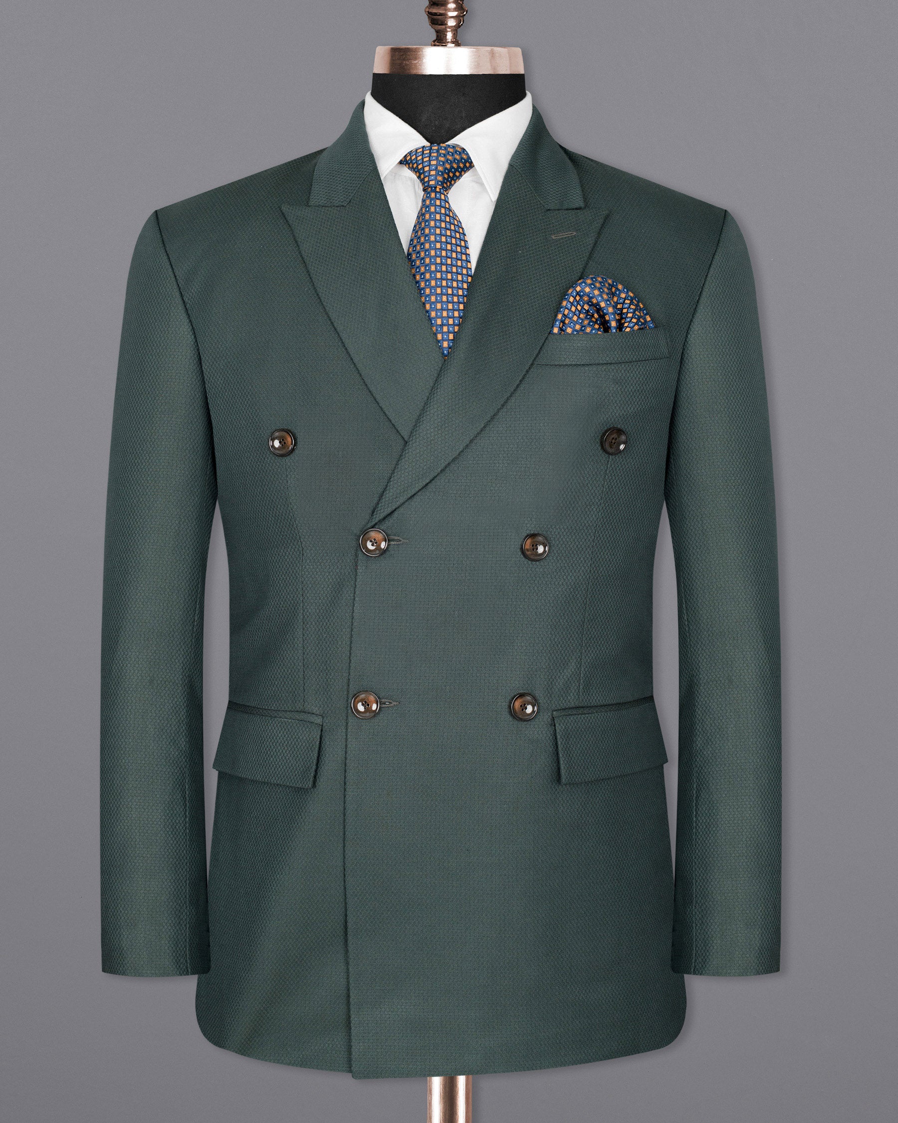 Firefly Green DouSTe-Breasted Wool Rich Suit ST1369-DB-36, ST1369-DB-38, ST1369-DB-40, ST1369-DB-42, ST1369-DB-44, ST1369-DB-46, ST1369-DB-48, ST1369-DB-50, ST1369-DB-52, ST1369-DB-54, ST1369-DB-56, ST1369-DB-58, ST1369-DB-60