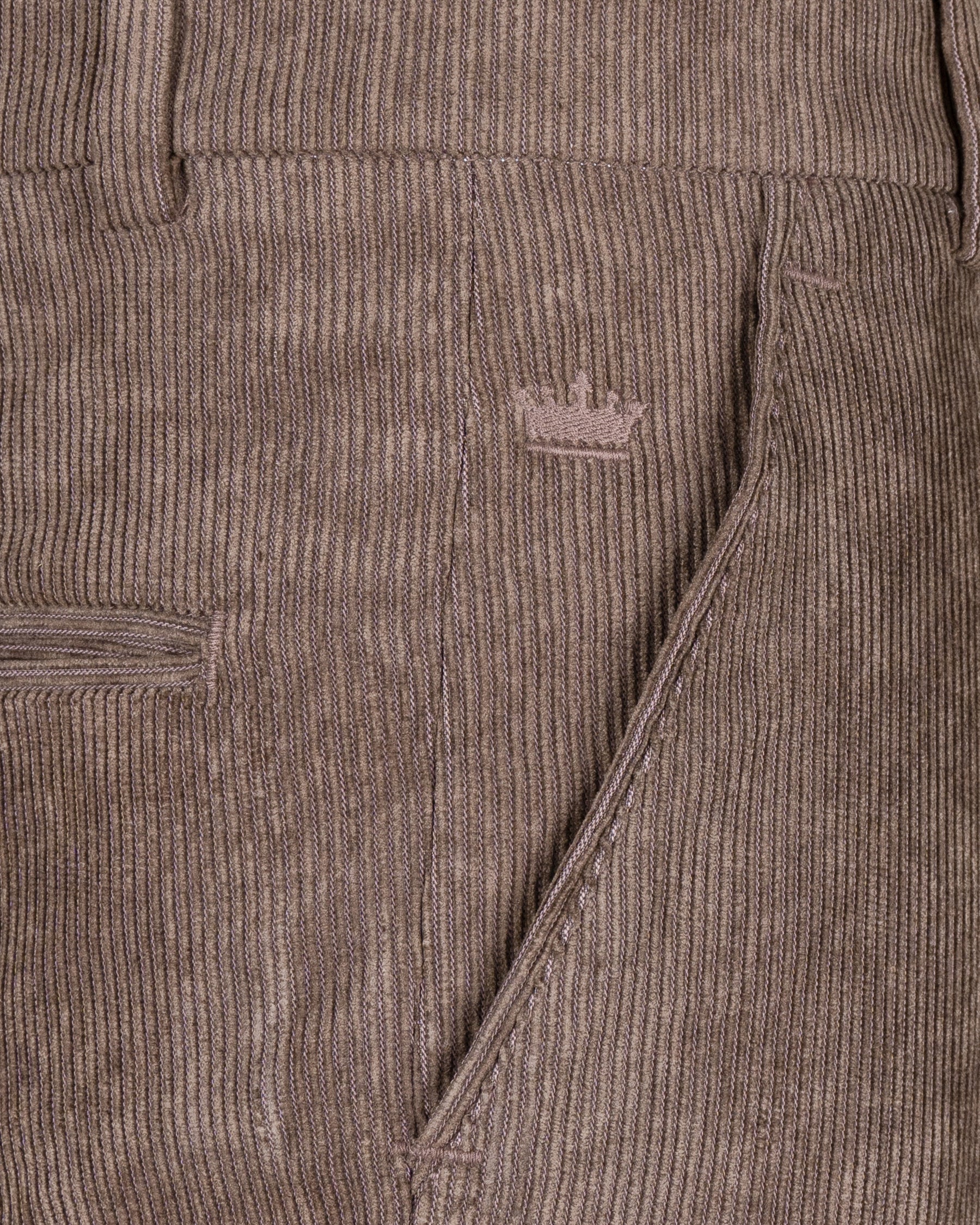 Sandstone Brown Striped Corduroy Premium Cotton Suit