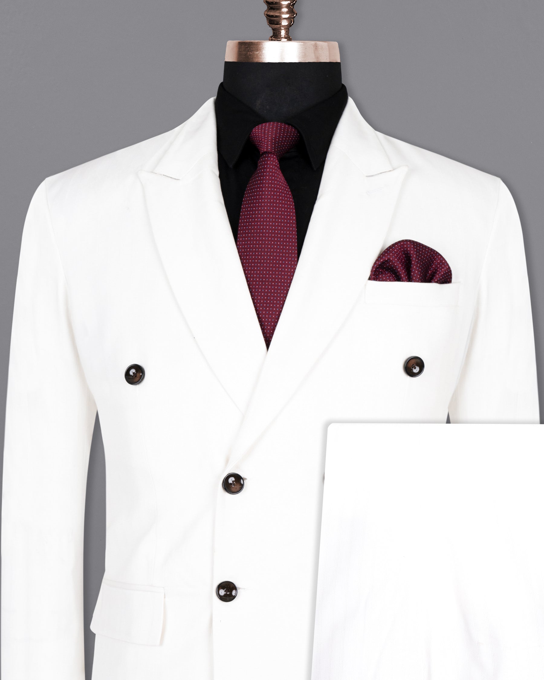 Bright White Subtle Striped  Double Breasted Premium Cotton Suit ST1395-DB-36, ST1395-DB-38, ST1395-DB-40, ST1395-DB-42, ST1395-DB-44, ST1395-DB-46, ST1395-DB-48, ST1395-DB-50, ST1395-DB-52, ST1395-DB-54, ST1395-DB-56, ST1395-DB-58, ST1395-DB-60