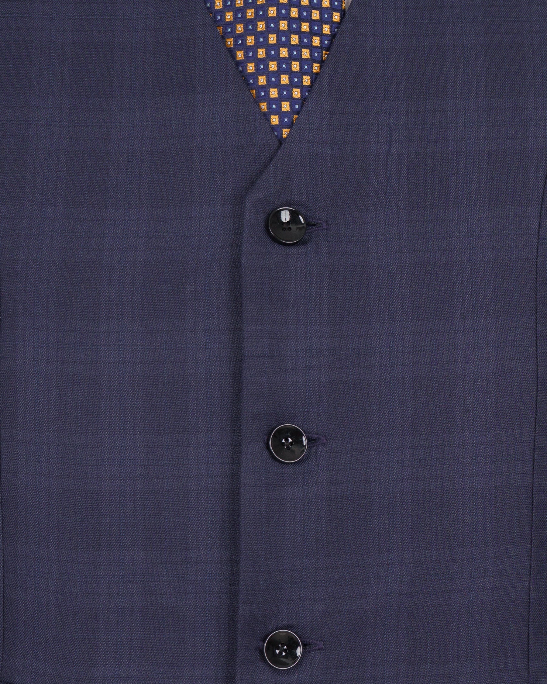 Martinique Blue Wool Rich Plaid Double Breasted Suit