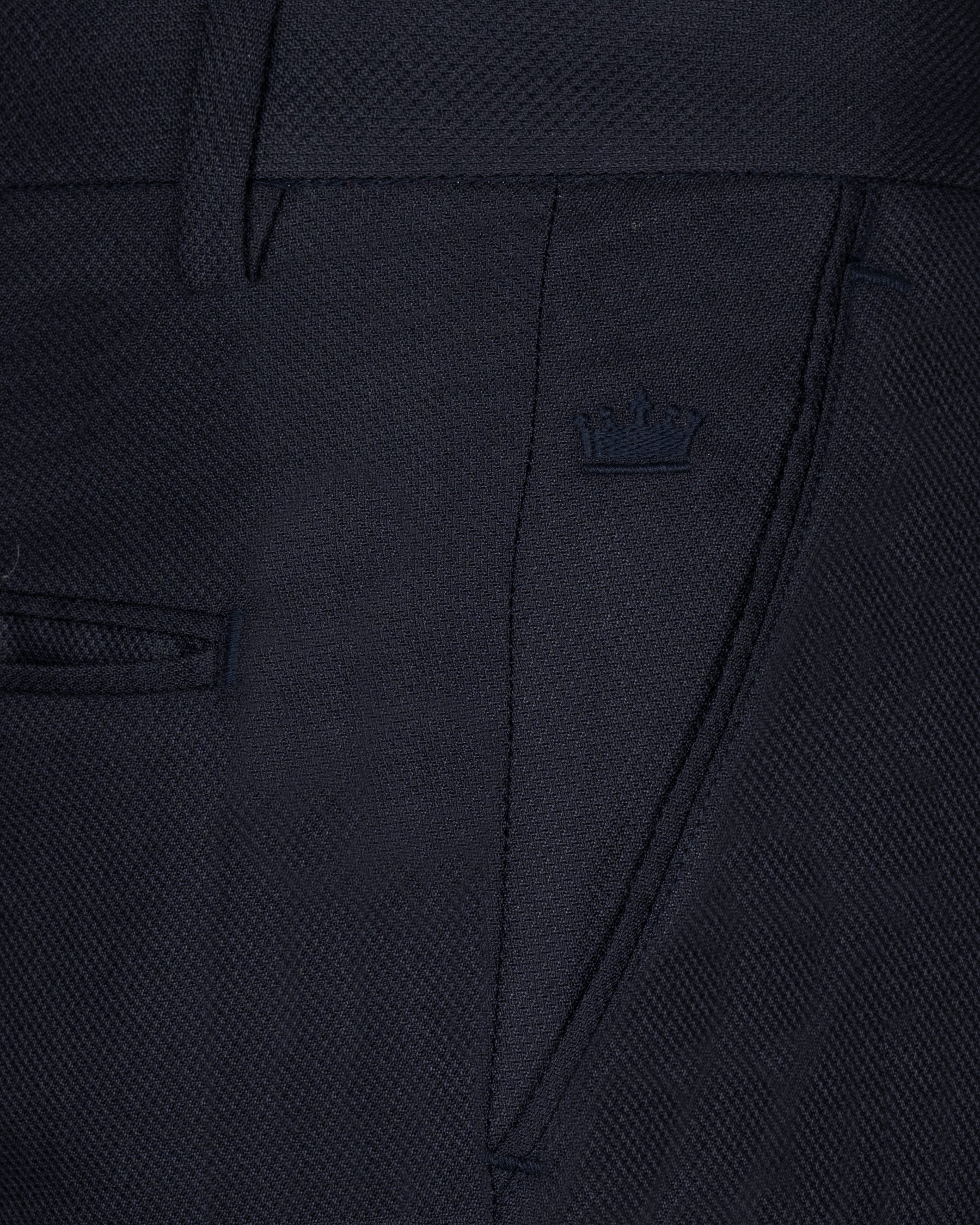 Dark Blue Wool Rich Double Breasted Suit