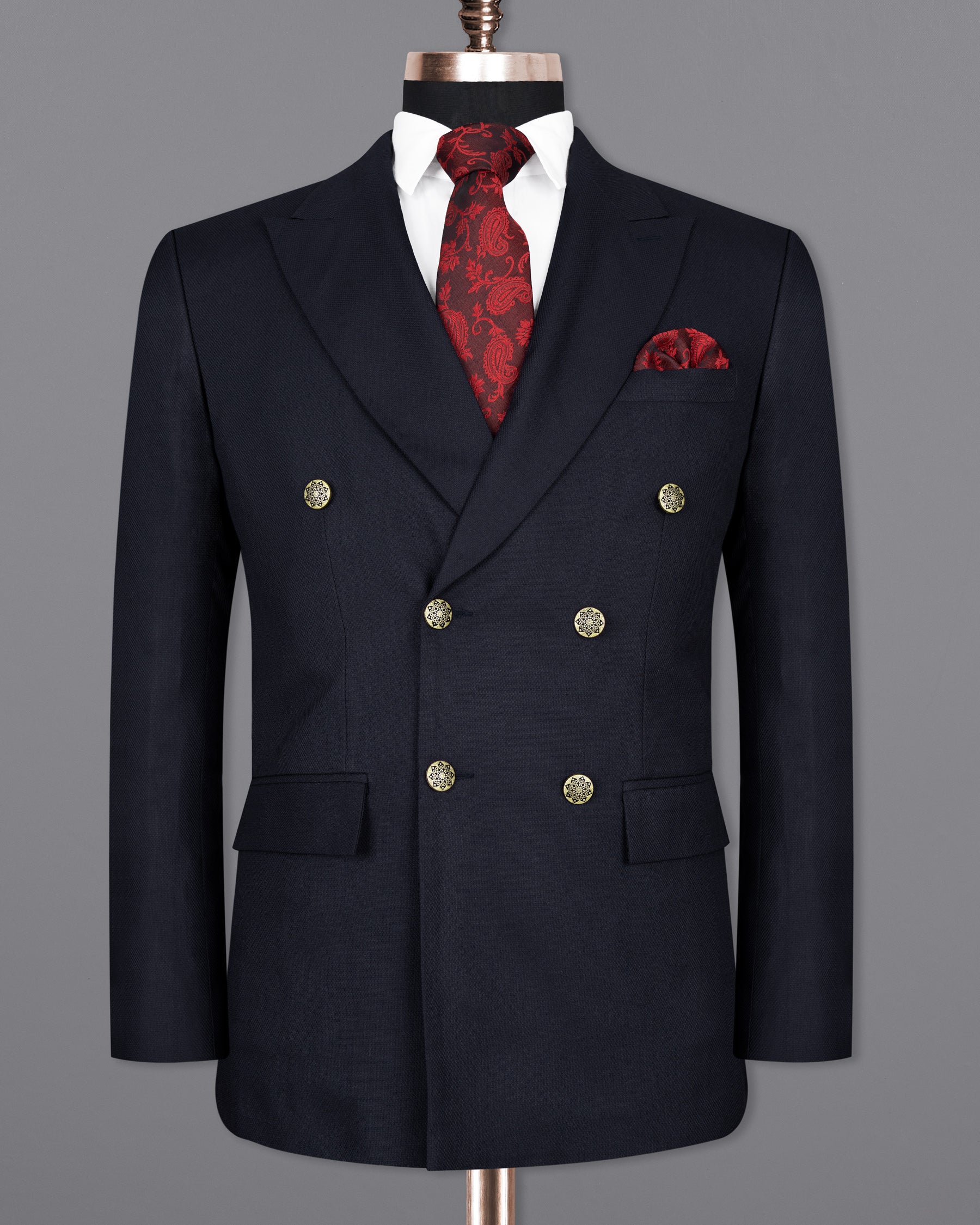 Dark Blue Wool Rich Double Breasted Suit ST1416-DB-GB-36, ST1416-DB-GB-38, ST1416-DB-GB-40, ST1416-DB-GB-42, ST1416-DB-GB-44, ST1416-DB-GB-46, ST1416-DB-GB-48, ST1416-DB-GB-50, ST1416-DB-GB-52, ST1416-DB-GB-54, ST1416-DB-GB-56, ST1416-DB-GB-58, ST1416-DB-GB-60