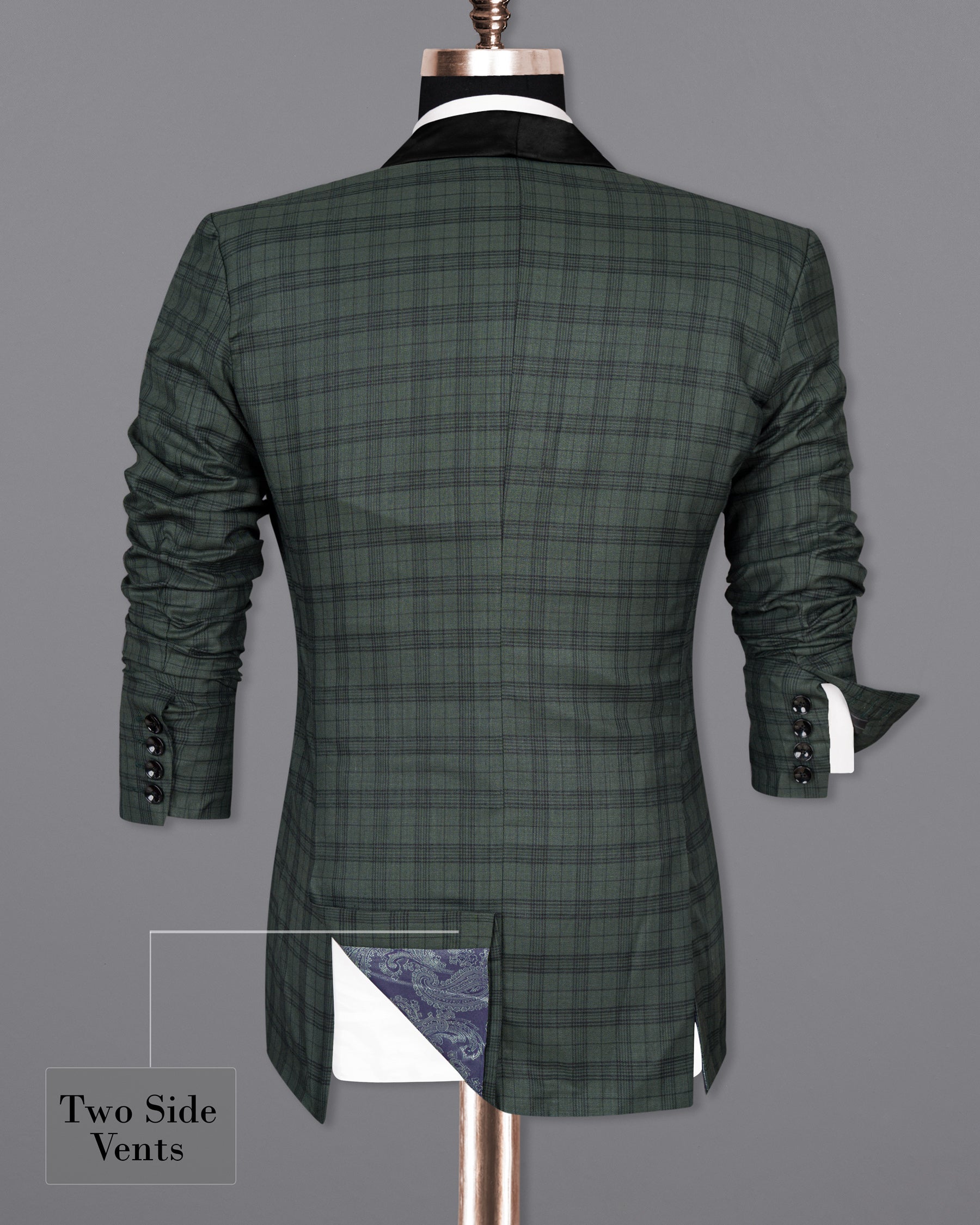 Timber Green Plaid Wool Rich Tuxedo Suit