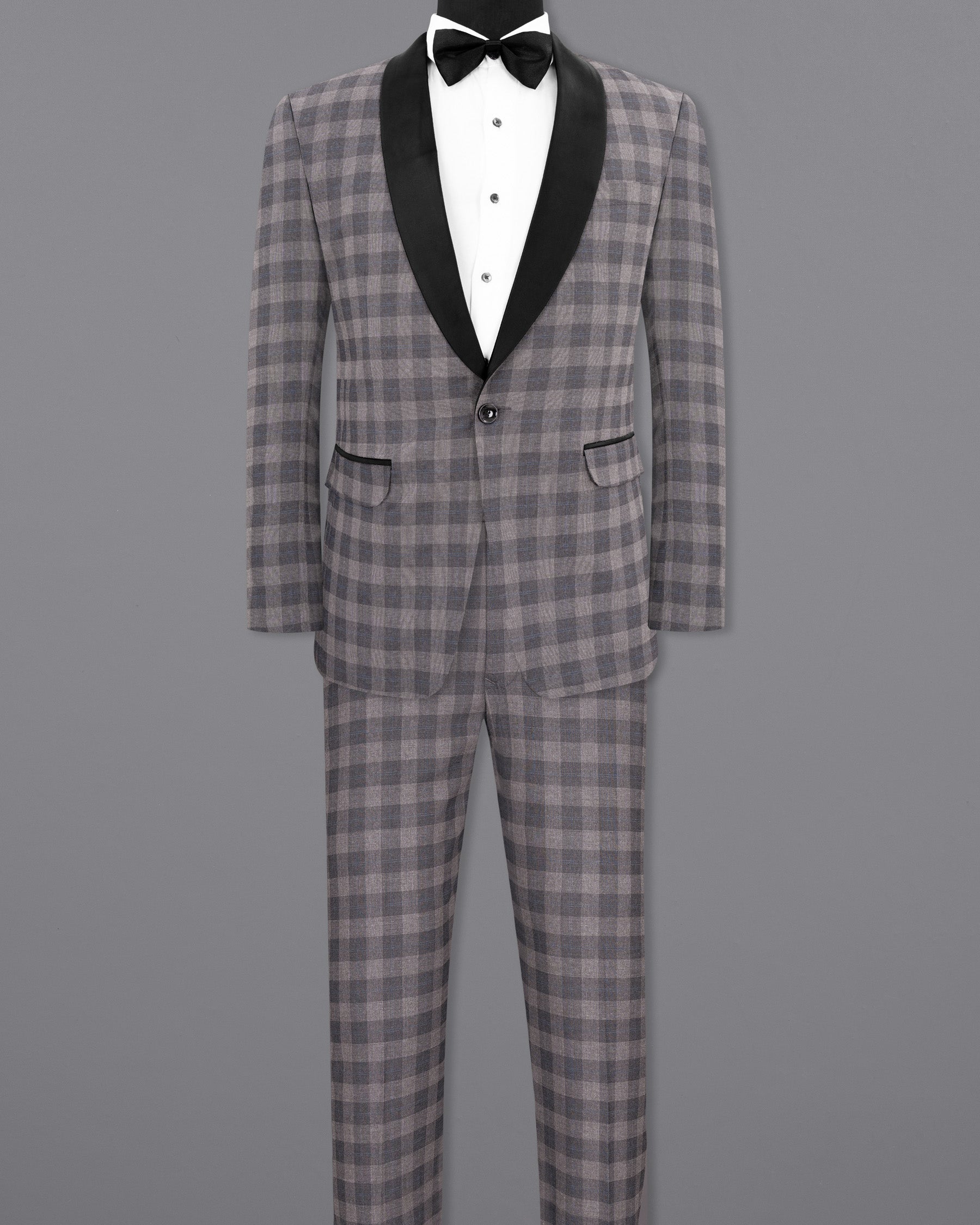 Nobel and Chicago Grey Plaid Wool Rich Tuxedo Suit ST1455-BKL-36,ST1455-BKL-38,ST1455-BKL-40,ST1455-BKL-42,ST1455-BKL-44,ST1455-BKL-46,ST1455-BKL-48,ST1455-BKL-50,ST1455-BKL-52,ST1455-BKL-54,ST1455-BKL-56,ST1455-BKL-58,ST1455-BKL-60