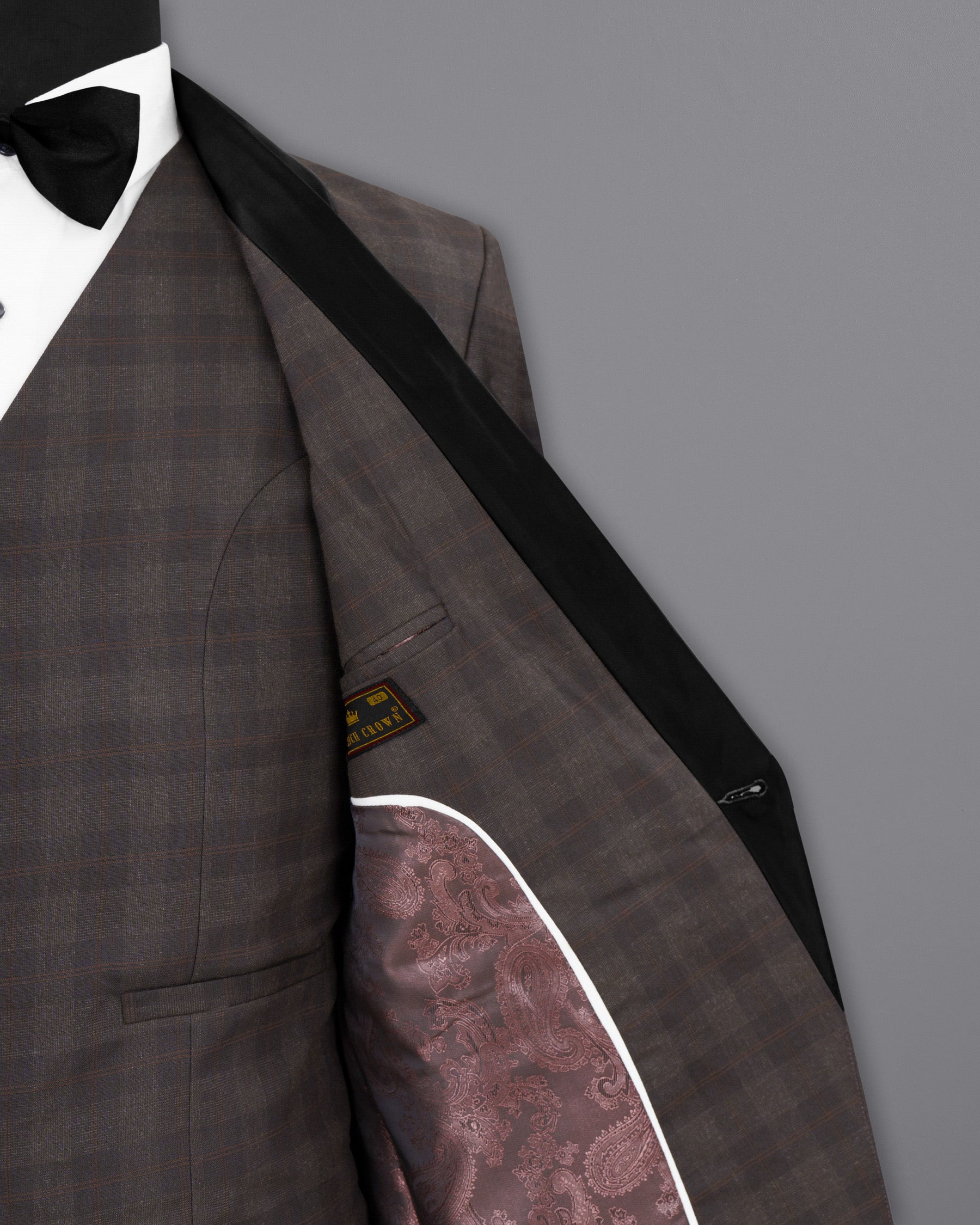 Thunder and Spice Brown Plaid Wool Rich Tuxedo Suit ST1458-BKL-36,ST1458-BKL-38,ST1458-BKL-40,ST1458-BKL-42,ST1458-BKL-44,ST1458-BKL-46,ST1458-BKL-48,ST1458-BKL-50,ST1458-BKL-52,ST1458-BKL-54,ST1458-BKL-56,ST1458-BKL-58,ST1458-BKL-60