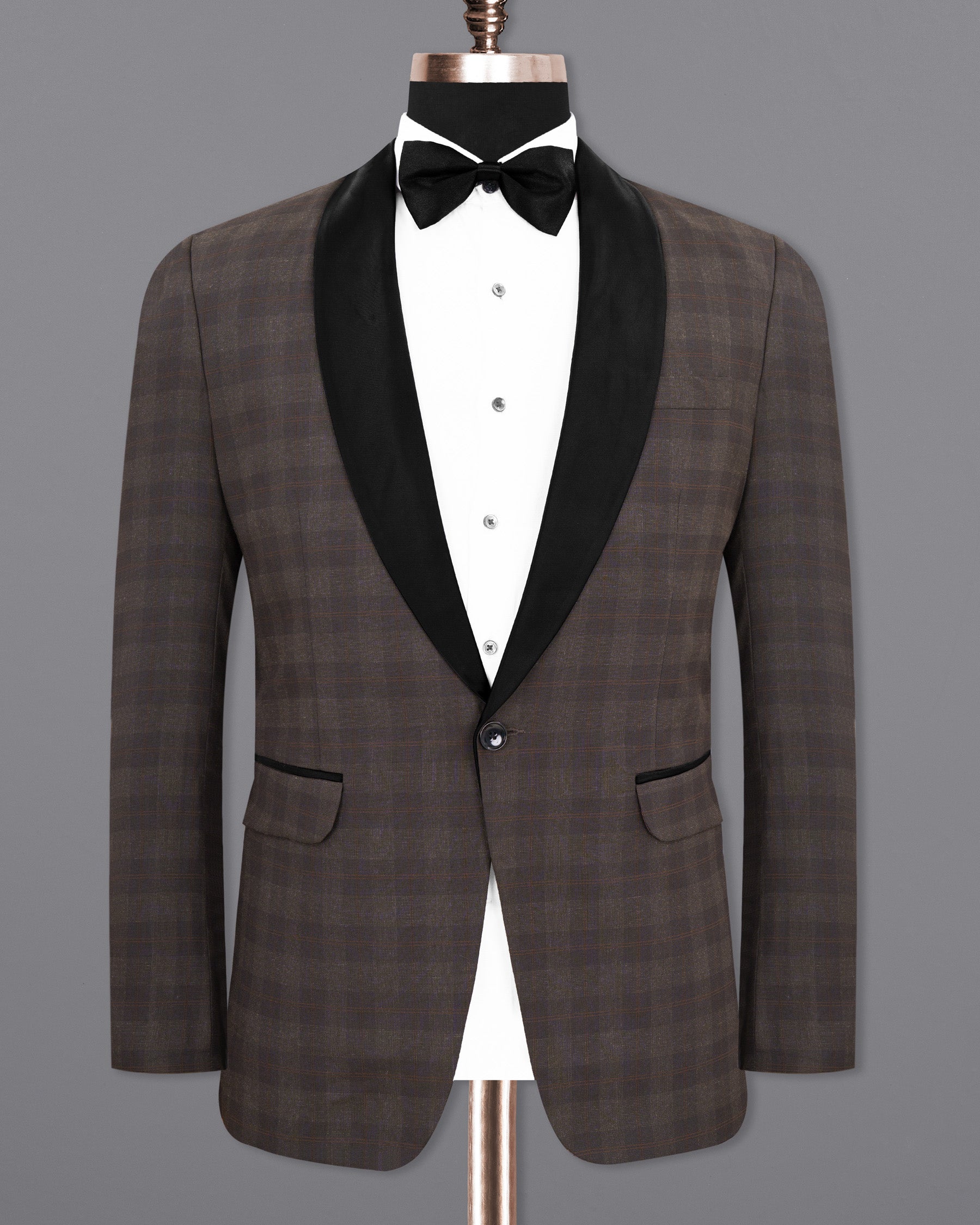 Thunder and Spice Brown Plaid Wool Rich Tuxedo Suit ST1458-BKL-36,ST1458-BKL-38,ST1458-BKL-40,ST1458-BKL-42,ST1458-BKL-44,ST1458-BKL-46,ST1458-BKL-48,ST1458-BKL-50,ST1458-BKL-52,ST1458-BKL-54,ST1458-BKL-56,ST1458-BKL-58,ST1458-BKL-60