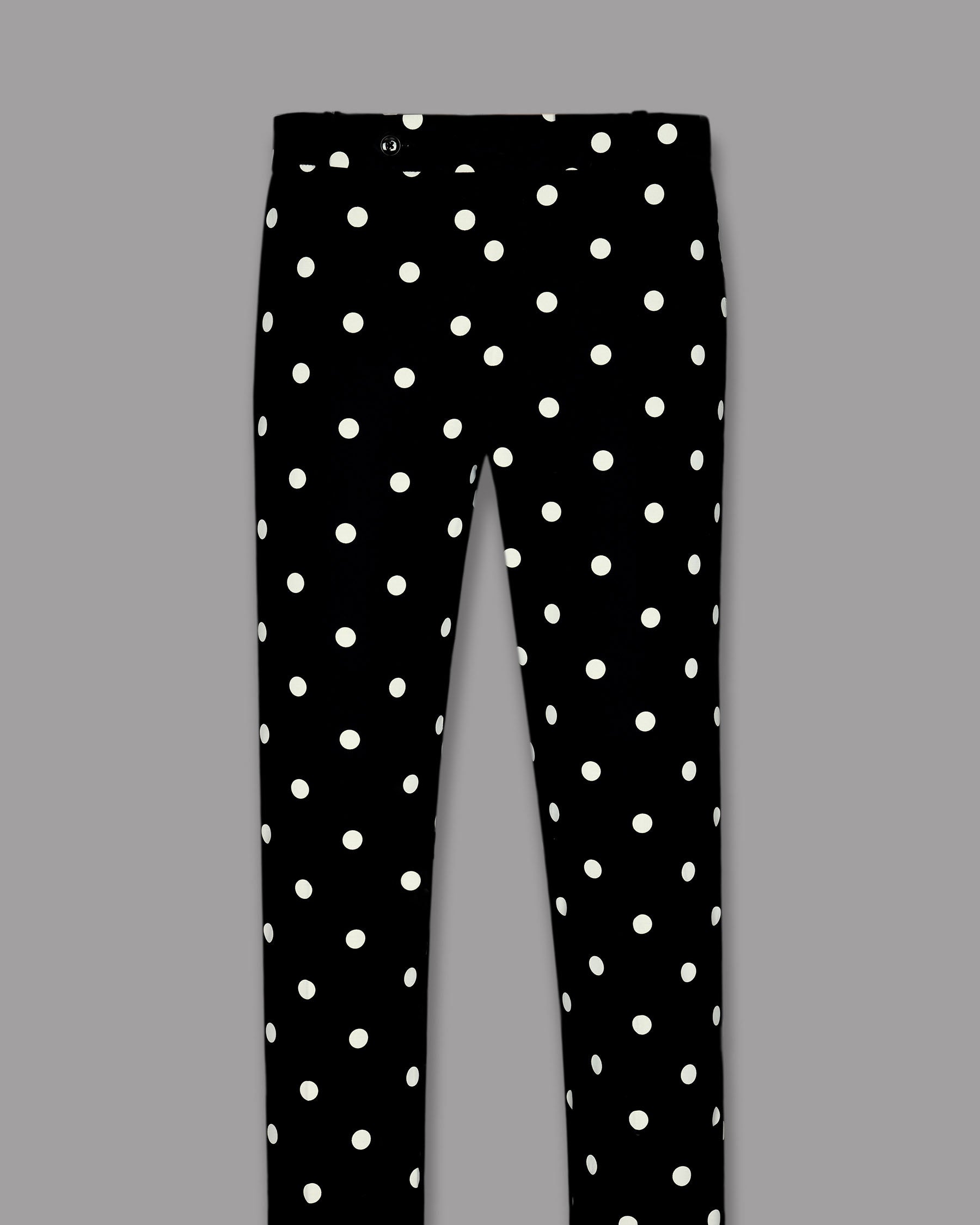 Jade Black Polka Print Double Breasted Suit