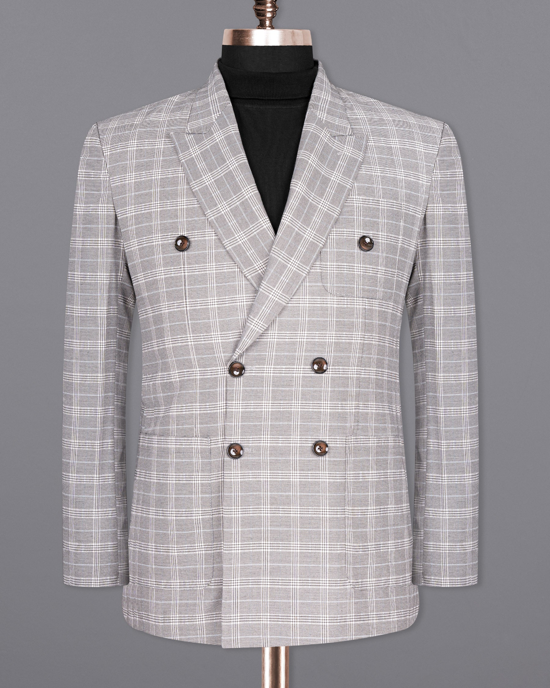 Mercury Grey Plaid Woolrich DouSTe-Breasted Suit ST1478-D22-36,ST1478-DB-PP-38,ST1478-DB-PP-40,ST1478-DB-PP-42,ST1478-DB-PP-44,ST1478-DB-PP-46,ST1478-DB-PP-48,ST1478-DB-PP-50,ST1478-DB-PP-52,ST1478-DB-PP-54,ST1478-DB-PP-56,ST1478-DB-PP-58,ST1478-DB-PP-60