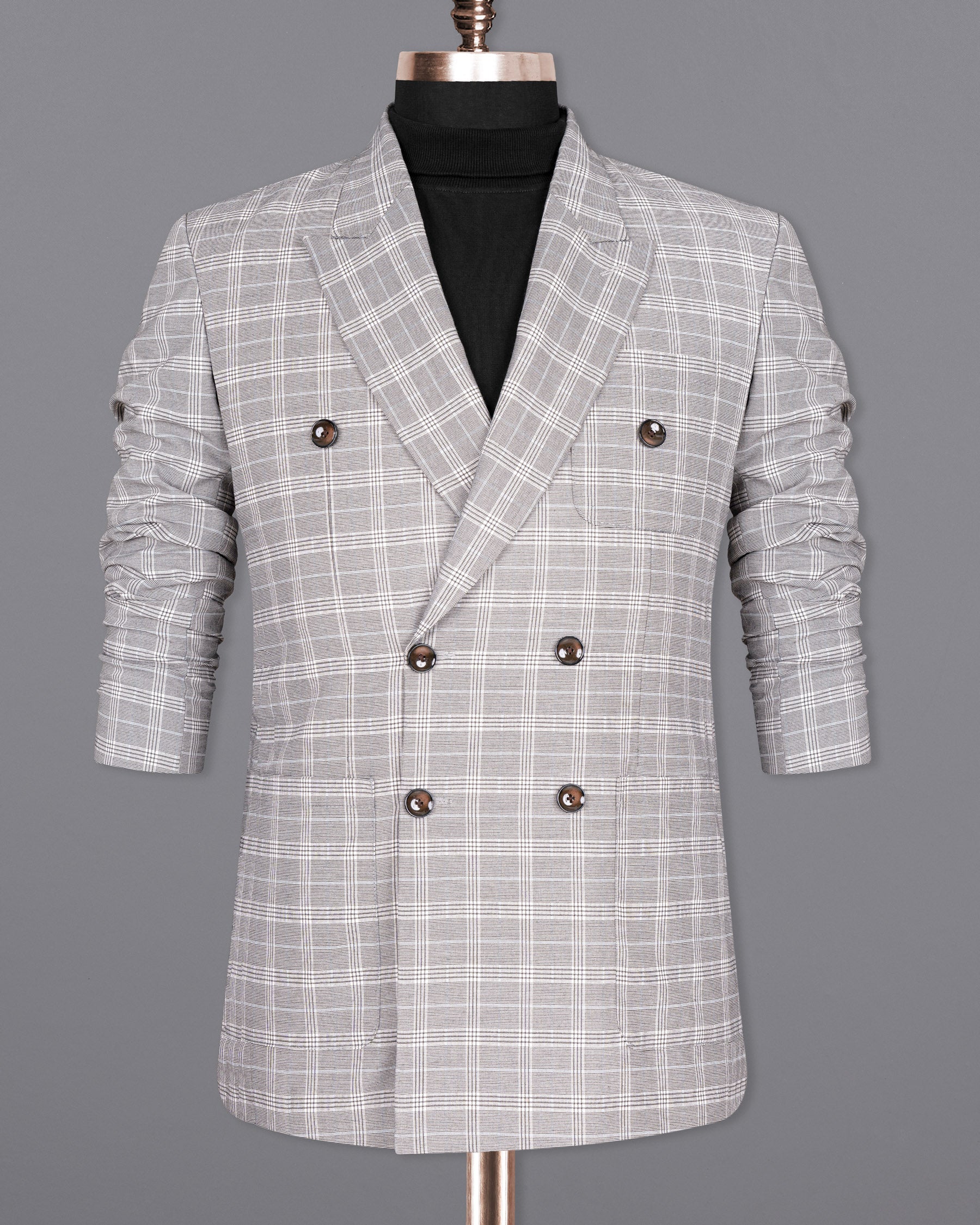 Mercury Grey Plaid Woolrich DouSTe-Breasted Suit ST1478-D22-36,ST1478-DB-PP-38,ST1478-DB-PP-40,ST1478-DB-PP-42,ST1478-DB-PP-44,ST1478-DB-PP-46,ST1478-DB-PP-48,ST1478-DB-PP-50,ST1478-DB-PP-52,ST1478-DB-PP-54,ST1478-DB-PP-56,ST1478-DB-PP-58,ST1478-DB-PP-60