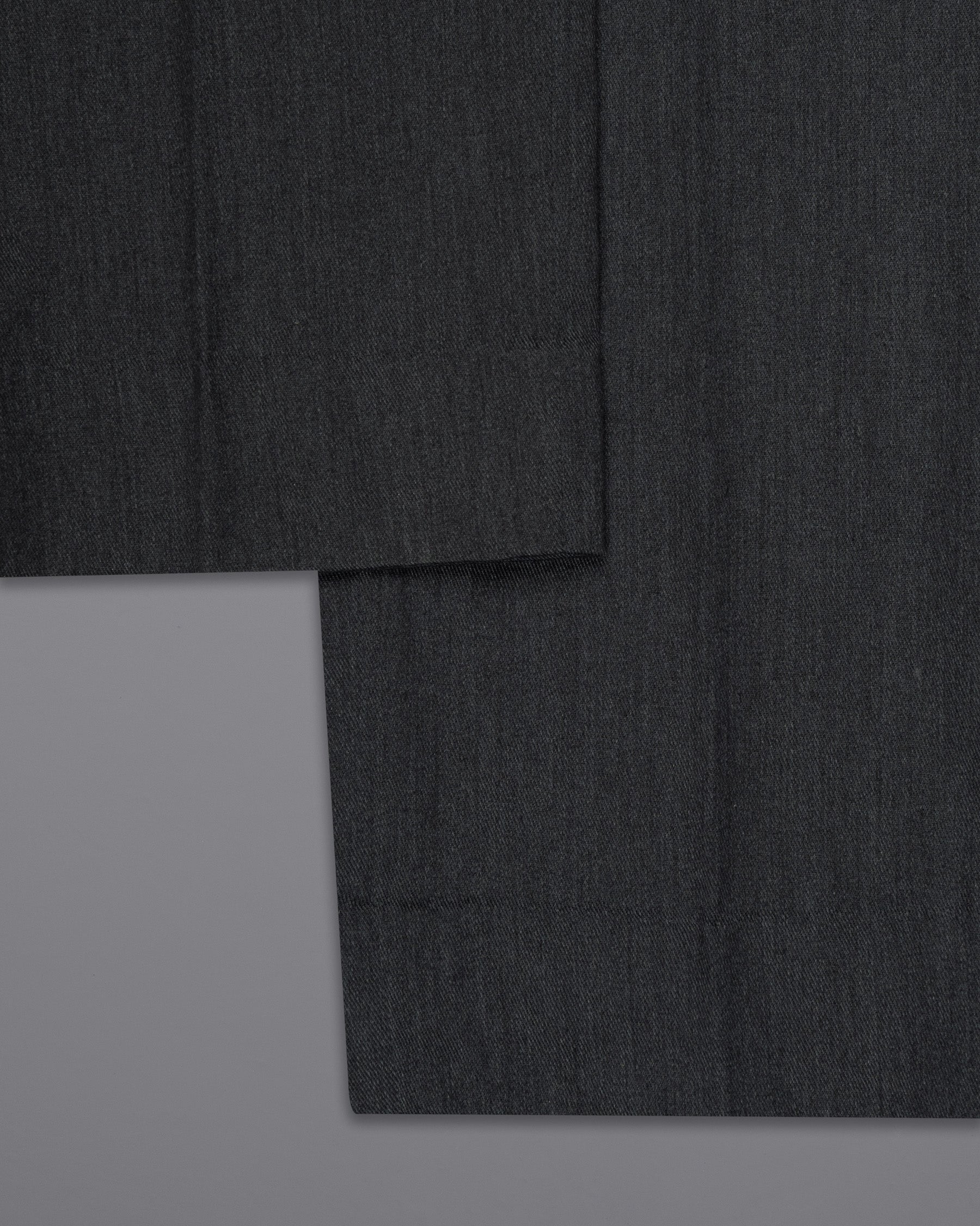 Ebony Grey Cross Placket Bandhgala Premium Cotton Suit