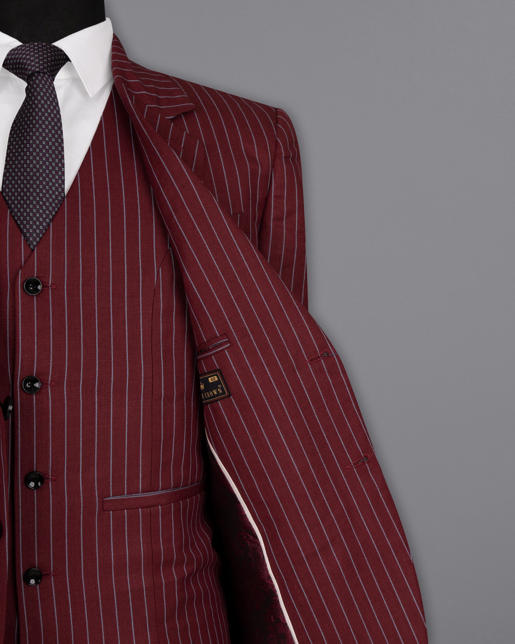 Paprika Red Striped Wool Rich Suit ST1501-SB-36, ST1501-SB-38, ST1501-SB-40, ST1501-SB-42, ST1501-SB-44, ST1501-SB-46, ST1501-SB-48, ST1501-SB-50, ST1501-SB-52, ST1501-SB-54, ST1501-SB-56, ST1501-SB-58, ST1501-SB-60