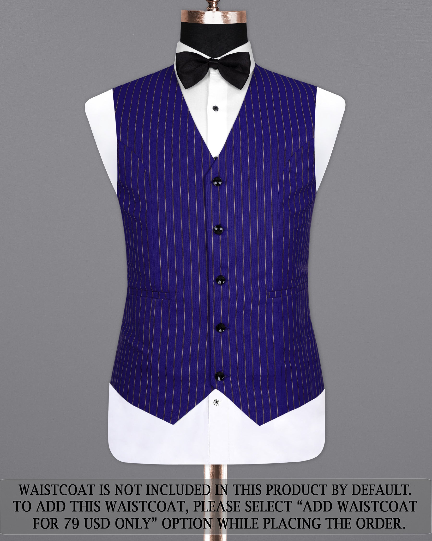 Violet Striped Wool Rich Tuxedo Suit