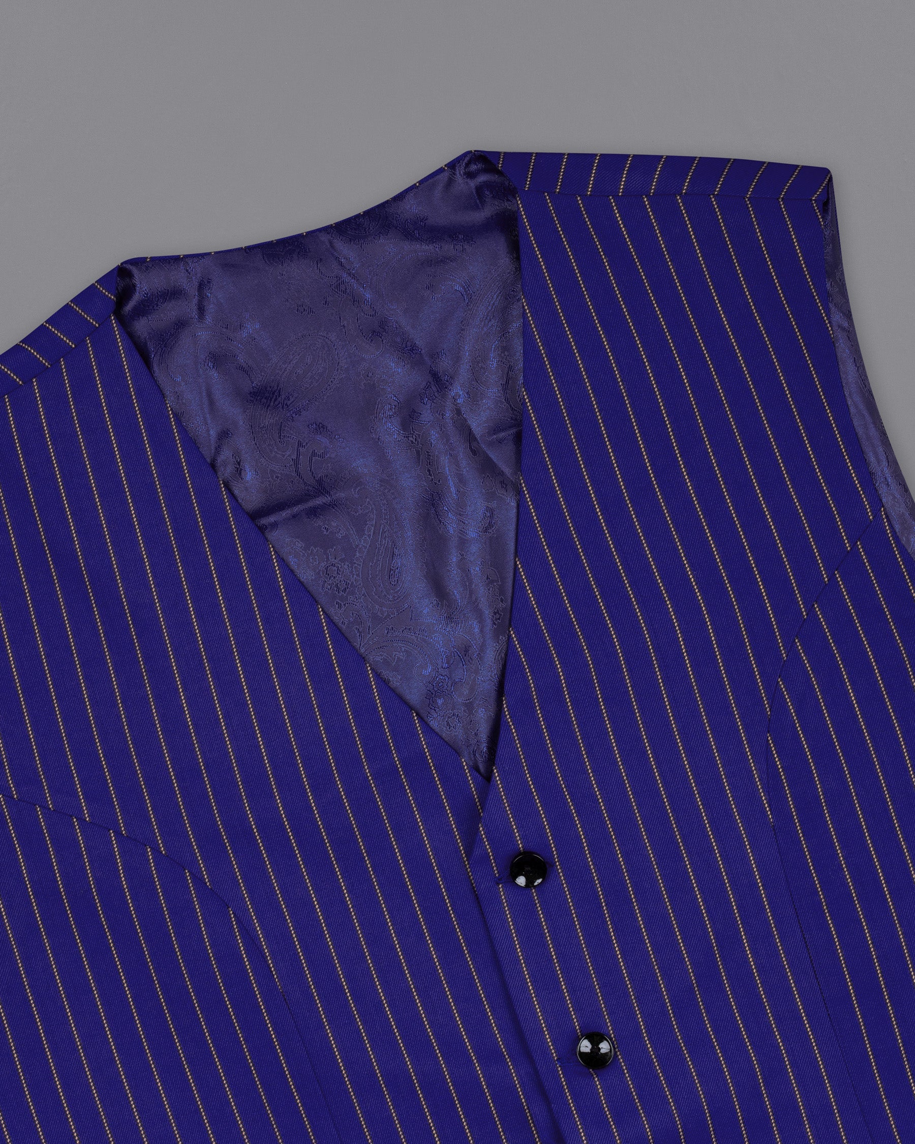 Violet Striped Wool Rich Tuxedo Suit