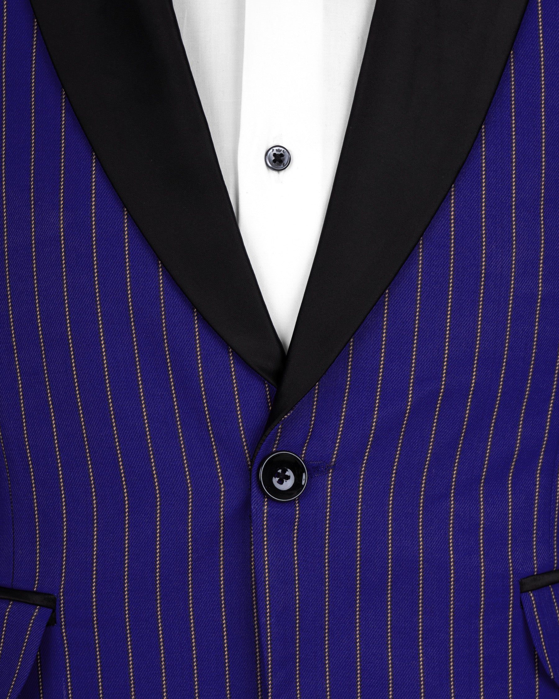 Violet Striped Wool Rich Tuxedo Suit