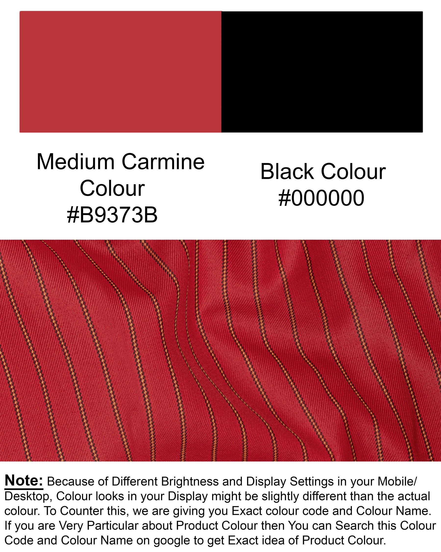 Medium Carmine Red Striped Wool Rich Cross Buttoned Bandhgala Suit ST1505-CBG2-36, ST1505-CBG2-38, ST1505-CBG2-40, ST1505-CBG2-42, ST1505-CBG2-44, ST1505-CBG2-46, ST1505-CBG2-48, ST1505-CBG2-50, ST1505-CBG2-52, ST1505-CBG2-54, ST1505-CBG2-56, ST1505-CBG2-58, ST1505-CBG2-60