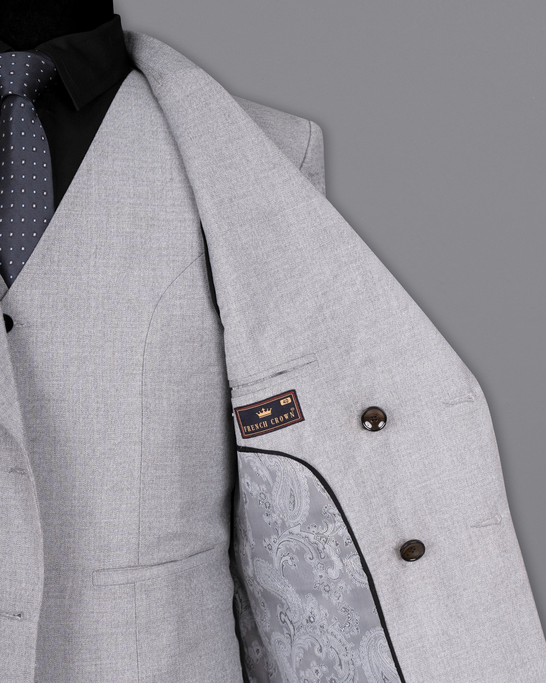 Silver Sand Grey Double-Breasted Wool Rich Suit ST1529-DB-36, ST1529-DB-38, ST1529-DB-40, ST1529-DB-42, ST1529-DB-44, ST1529-DB-46, ST1529-DB-48, ST1529-DB-50, ST1529-DB-52, ST1529-DB-54, ST1529-DB-56, ST1529-DB-58, ST1529-DB-60