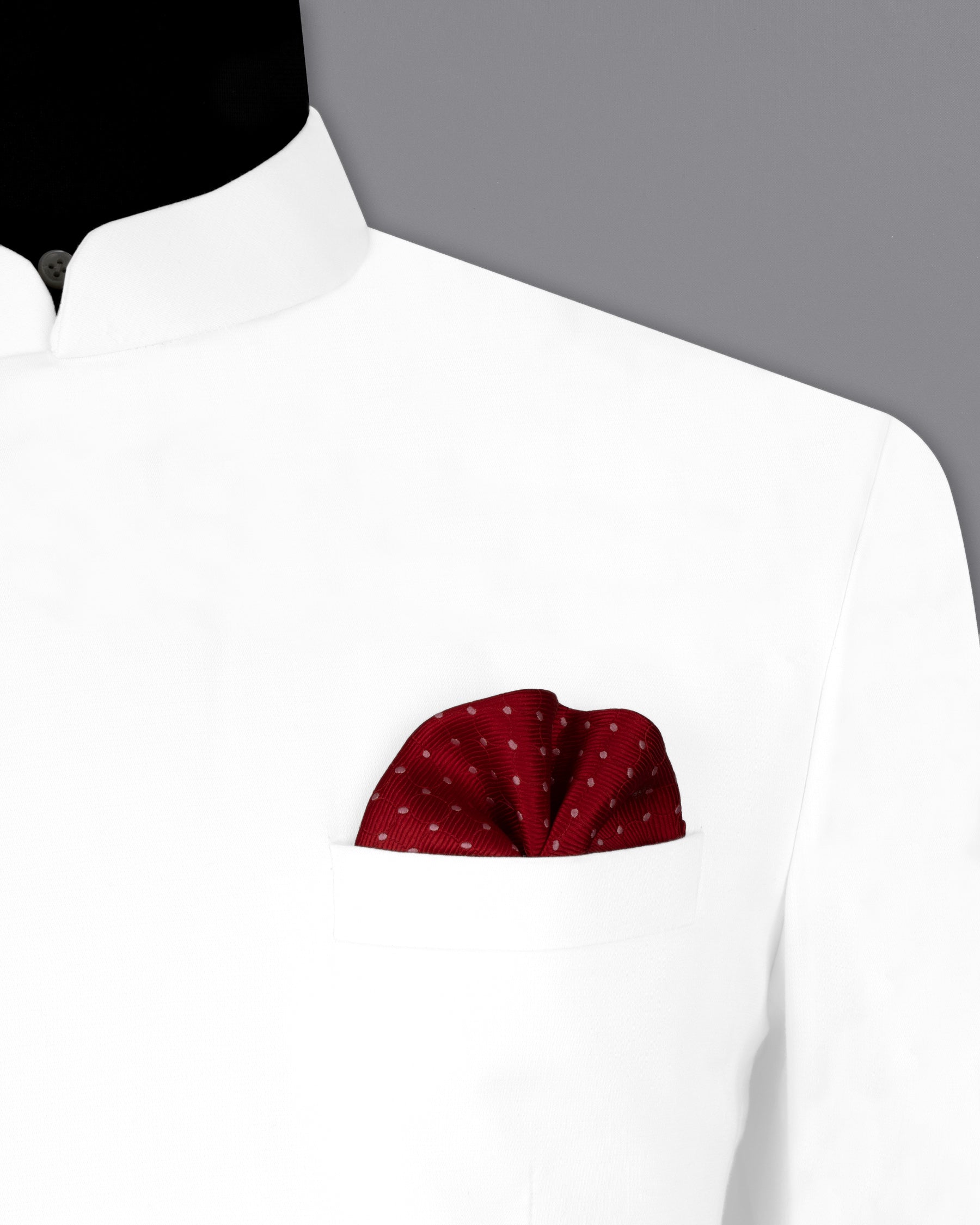 Bright white Cross Placket Premium Cotton Bandhgala Suit