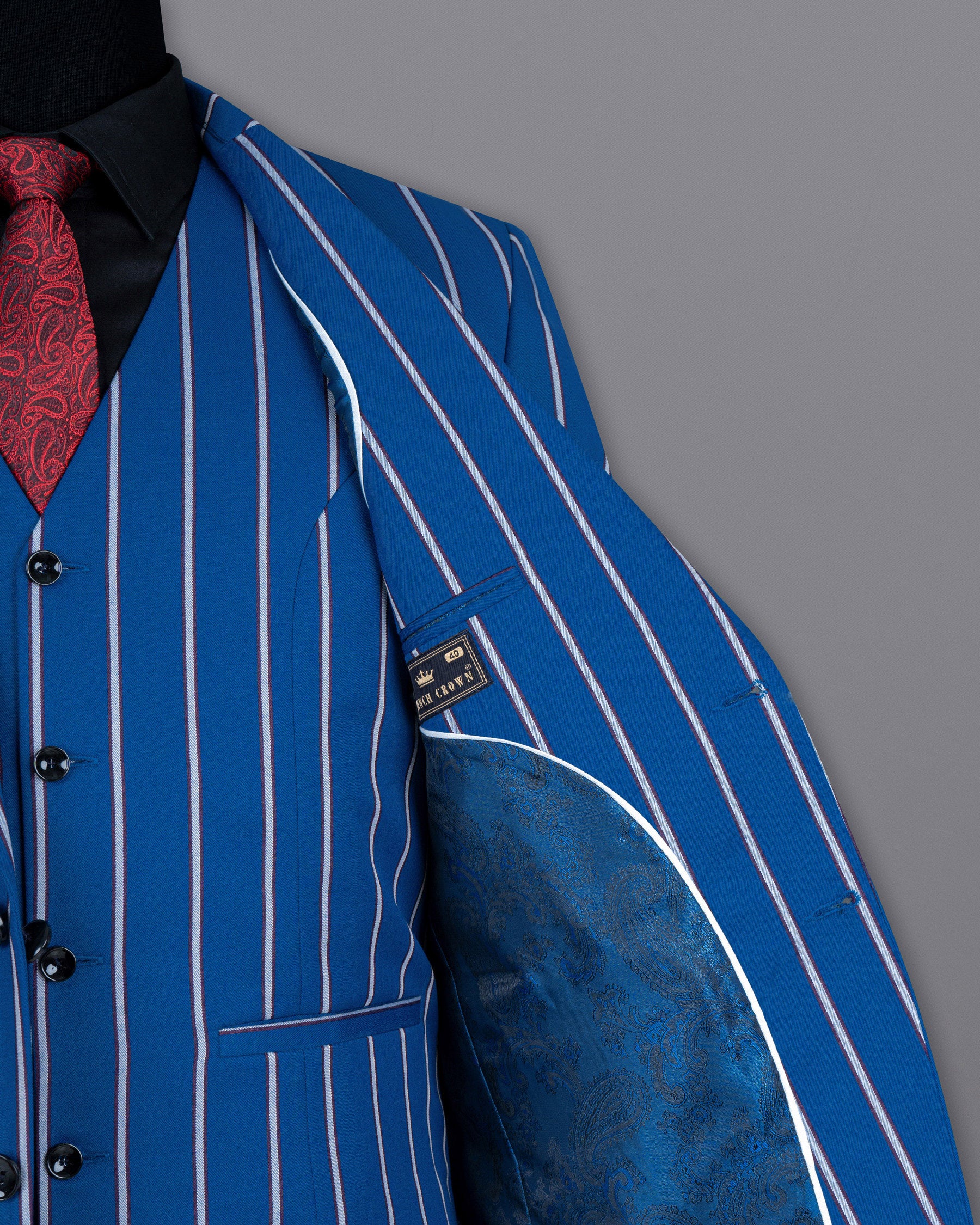 Cerulean Blue Striped Woolrich Suit ST1555-SB-36, ST1555-SB-38, ST1555-SB-40, ST1555-SB-42, ST1555-SB-44, ST1555-SB-46, ST1555-SB-48, ST1555-SB-50, ST1555-SB-52, ST1555-SB-54, ST1555-SB-56, ST1555-SB-58, ST1555-SB-60