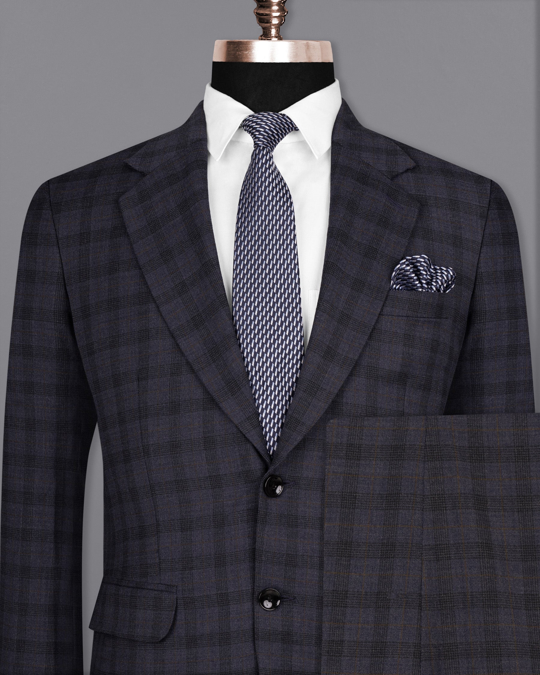 Navy Blue Plaid Wool Rich Suit ST1563-SB-36, ST1563-SB-38, ST1563-SB-40, ST1563-SB-42, ST1563-SB-44, ST1563-SB-46, ST1563-SB-48, ST1563-SB-50, ST1563-SB-52, ST1563-SB-54, ST1563-SB-56, ST1563-SB-58, ST1563-SB-60