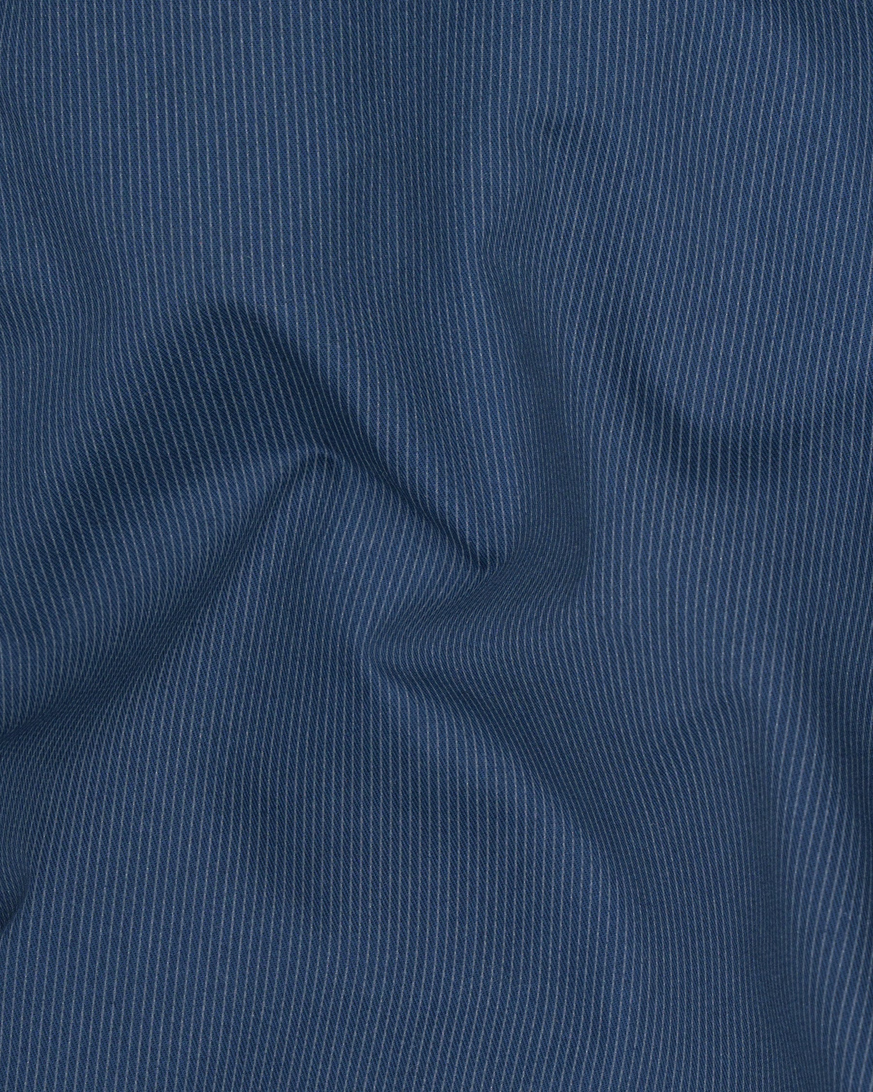 San Juan Blue Subtle Striped Premium Cotton Sports Suit