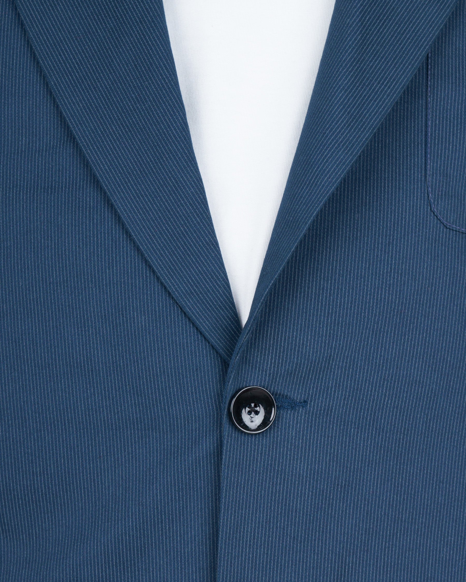 San Juan Blue Subtle Striped Premium Cotton Sports Suit