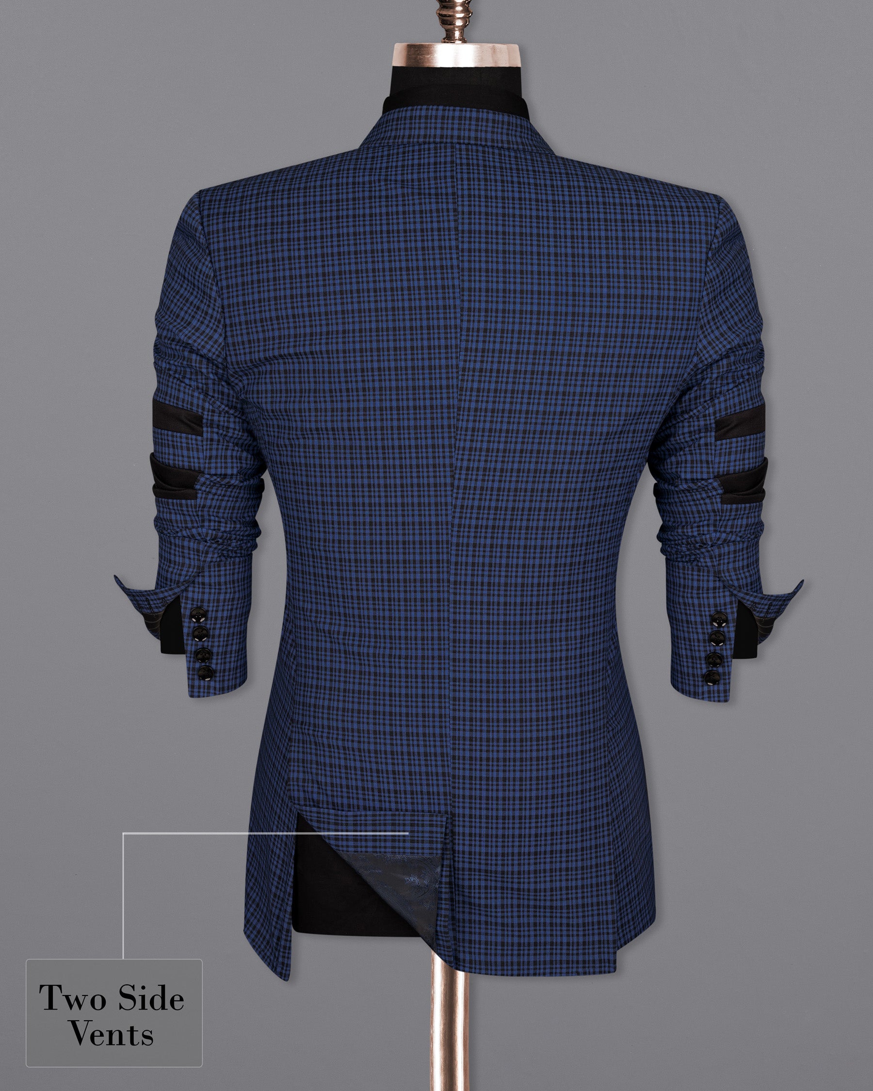 Chambray Blue and Jade Black Gingham Premium Cotton Suit ST1573-SB-D17-36, ST1573-SB-D17-38, ST1573-SB-D17-40, ST1573-SB-D17-42, ST1573-SB-D17-44, ST1573-SB-D17-46, ST1573-SB-D17-48, ST1573-SB-D17-50, ST1573-SB-D17-52, ST1573-SB-D17-54, ST1573-SB-D17-56, ST1573-SB-D17-58, ST1573-SB-D17-60