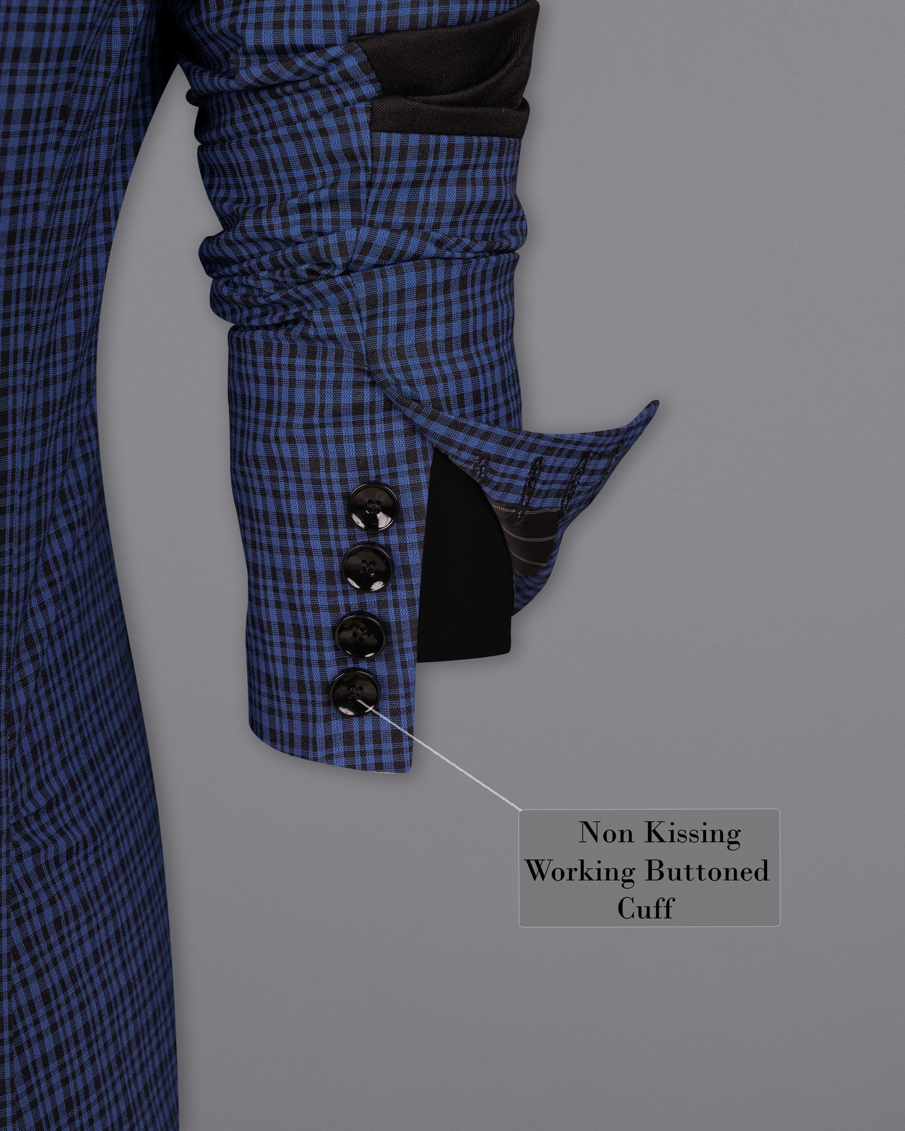 Chambray Blue and Jade Black Gingham Premium Cotton Suit ST1573-SB-D17-36, ST1573-SB-D17-38, ST1573-SB-D17-40, ST1573-SB-D17-42, ST1573-SB-D17-44, ST1573-SB-D17-46, ST1573-SB-D17-48, ST1573-SB-D17-50, ST1573-SB-D17-52, ST1573-SB-D17-54, ST1573-SB-D17-56, ST1573-SB-D17-58, ST1573-SB-D17-60