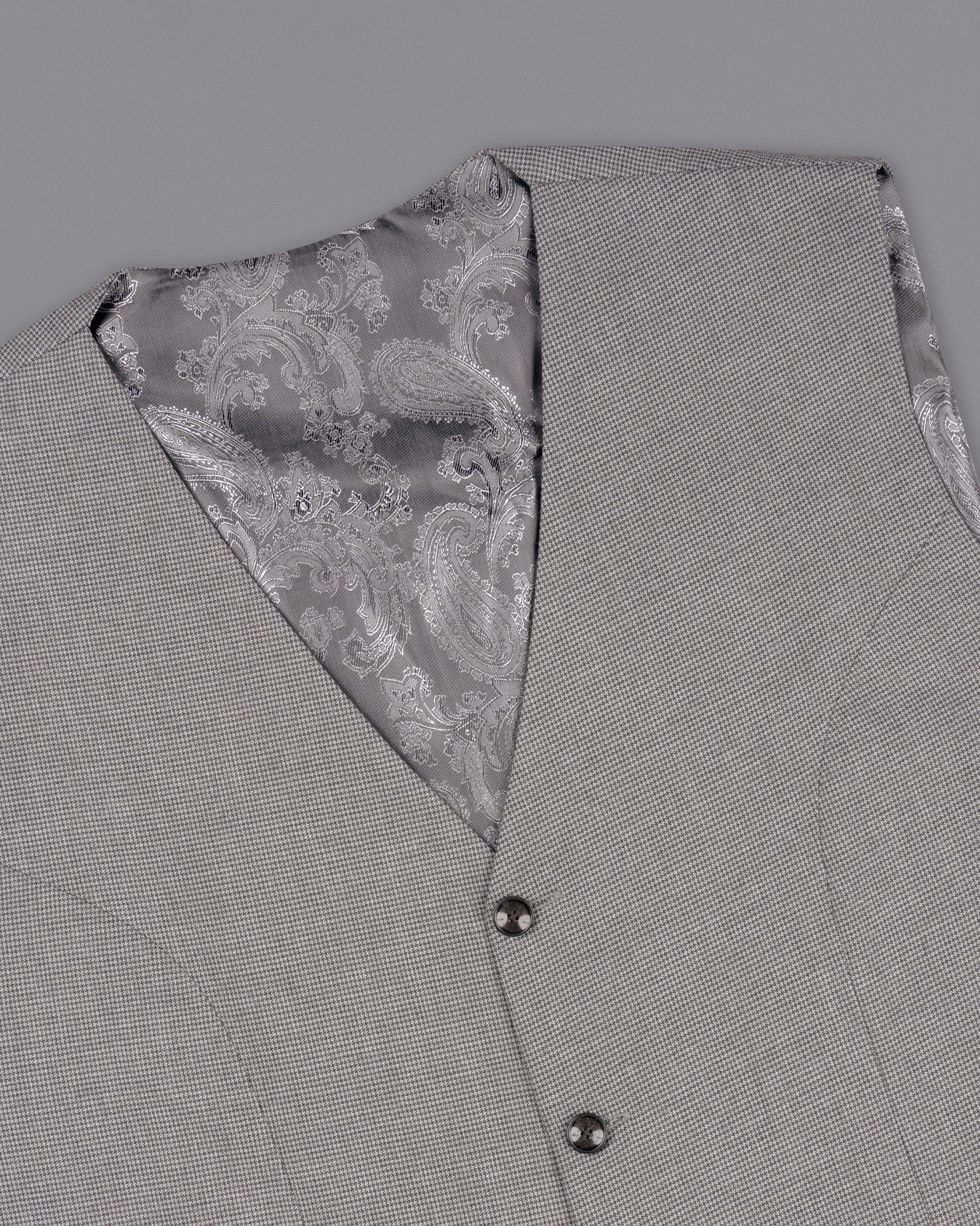 Mountain Mist Gray Houndstooth Wool Rich Double Breasted Suit ST1589-DB-36, ST1589-DB-38, ST1589-DB-40, ST1589-DB-42, ST1589-DB-44, ST1589-DB-46, ST1589-DB-48, ST1589-DB-50, ST1589-DB-52, ST1589-DB-54, ST1589-DB-56, ST1589-DB-58, ST1589-DB-60