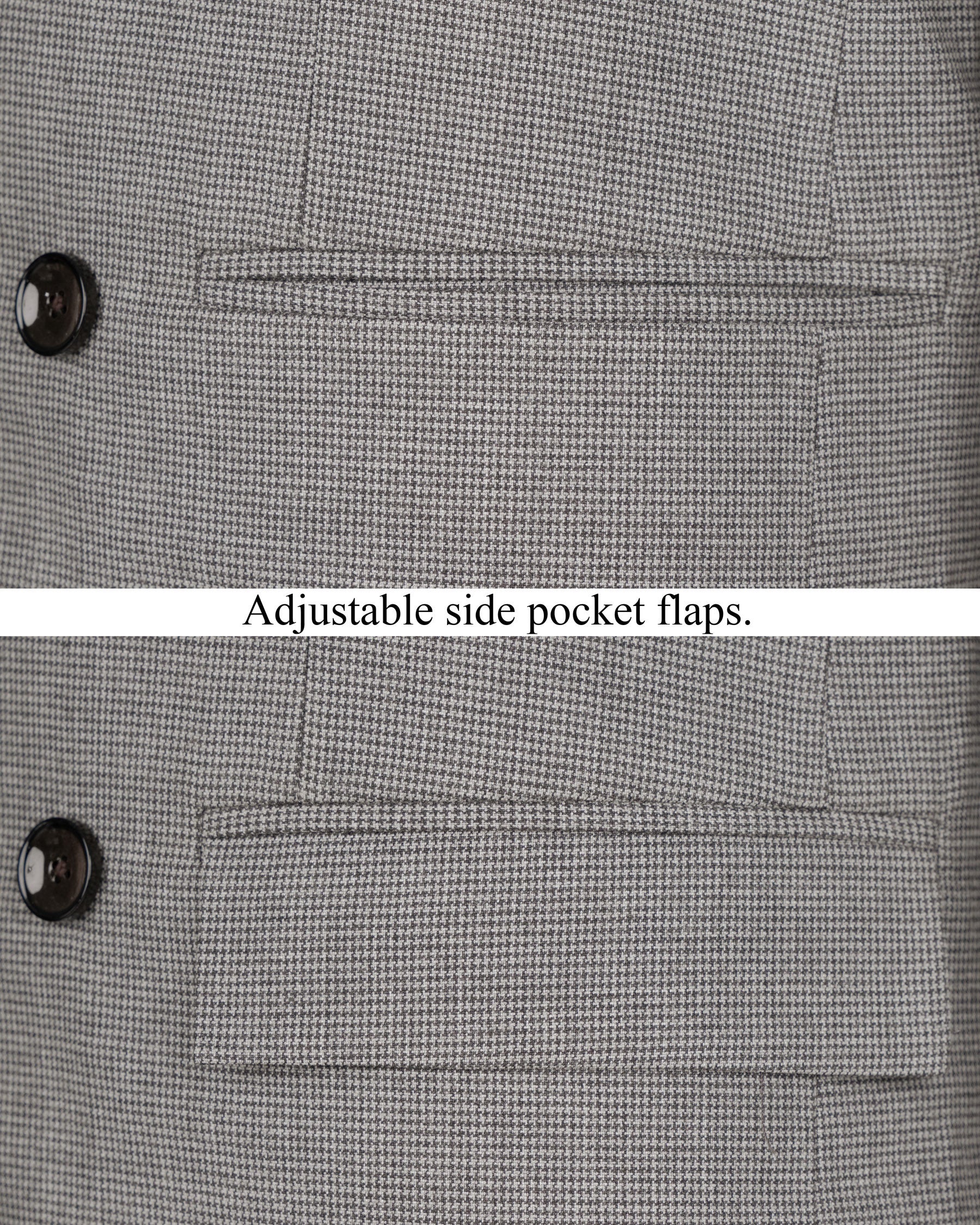 Mountain Mist Gray Houndstooth Wool Rich Double Breasted Suit ST1589-DB-36, ST1589-DB-38, ST1589-DB-40, ST1589-DB-42, ST1589-DB-44, ST1589-DB-46, ST1589-DB-48, ST1589-DB-50, ST1589-DB-52, ST1589-DB-54, ST1589-DB-56, ST1589-DB-58, ST1589-DB-60