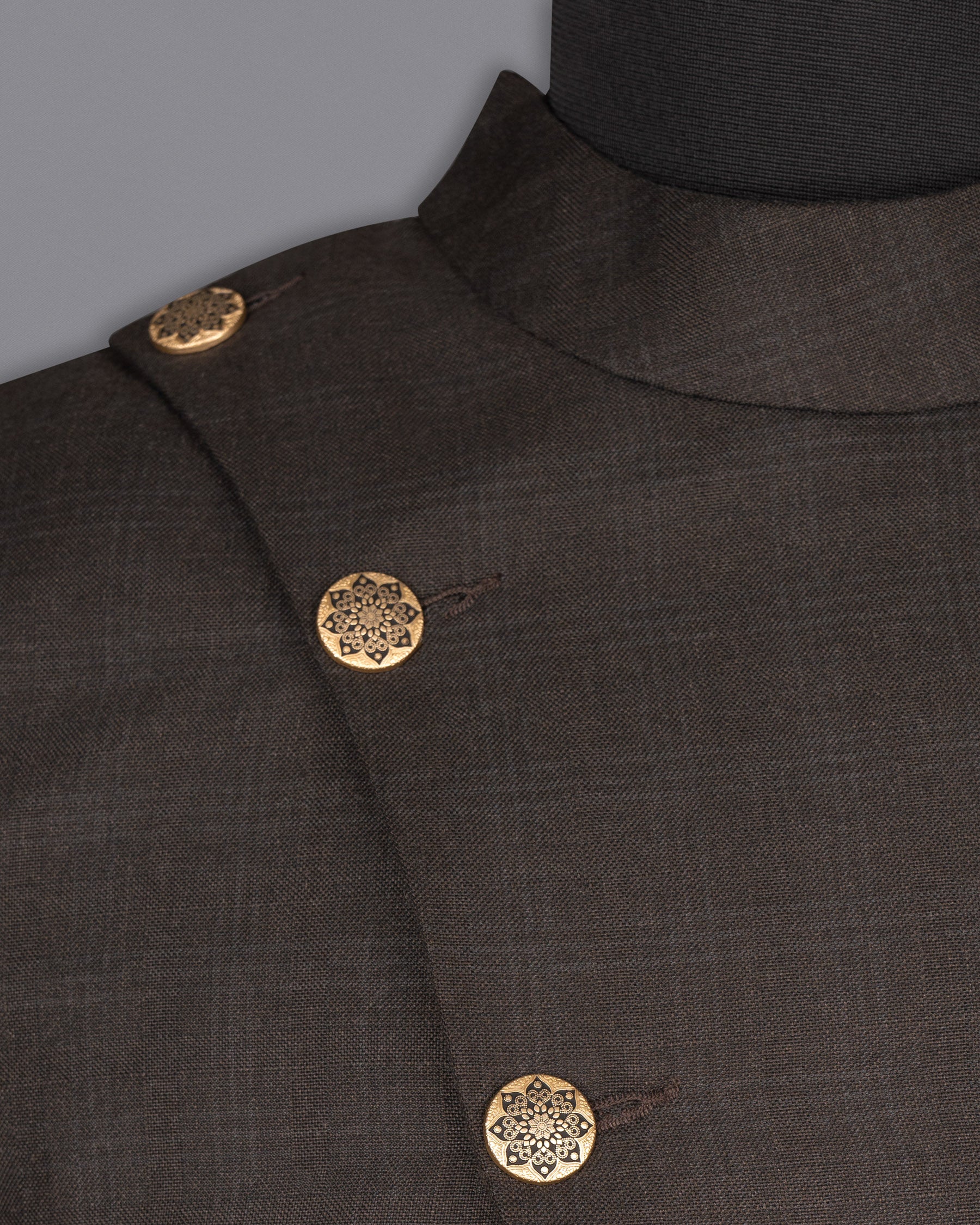 Armadillo Brown subtle windowpane Cross Buttoned Wool Rich Bandhgala Suit ST1598-CBG2-36, ST1598-CBG2-38, ST1598-CBG2-40, ST1598-CBG2-42, ST1598-CBG2-44, ST1598-CBG2-46, ST1598-CBG2-48, ST1598-CBG2-50, ST1598-CBG2-52, ST1598-CBG2-54, ST1598-CBG2-56, ST1598-CBG2-58, ST1598-CBG2-60