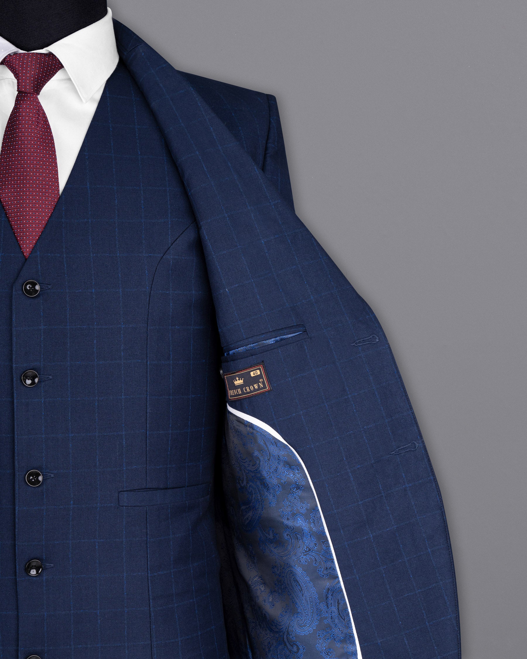 Big Stone Blue Super fine Subtle Checkered Wool Rich Suit ST1606-SB-36, ST1606-SB-38, ST1606-SB-40, ST1606-SB-42, ST1606-SB-44, ST1606-SB-46, ST1606-SB-48, ST1606-SB-50, ST1606-SB-52, ST1606-SB-54, ST1606-SB-56, ST1606-SB-58, ST1606-SB-60