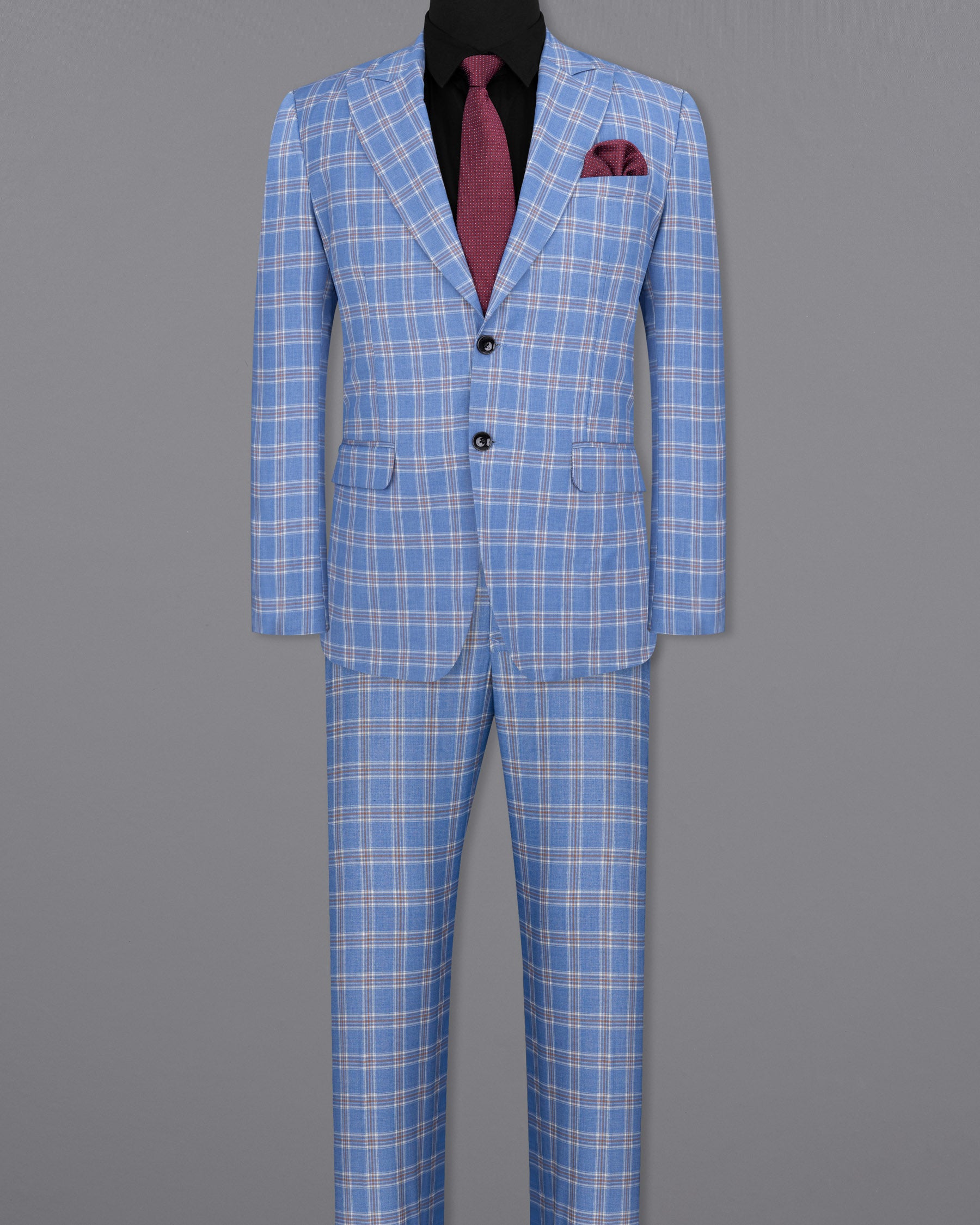 Ship Cove Blue Super fine Windowpane Wool Rich Suit ST1609-SBP-36, ST1609-SBP-38, ST1609-SBP-40, ST1609-SBP-42, ST1609-SBP-44, ST1609-SBP-46, ST1609-SBP-48, ST1609-SBP-50, ST1609-SBP-52, ST1609-SBP-54, ST1609-SBP-56, ST1609-SBP-58, ST1609-SBP-60