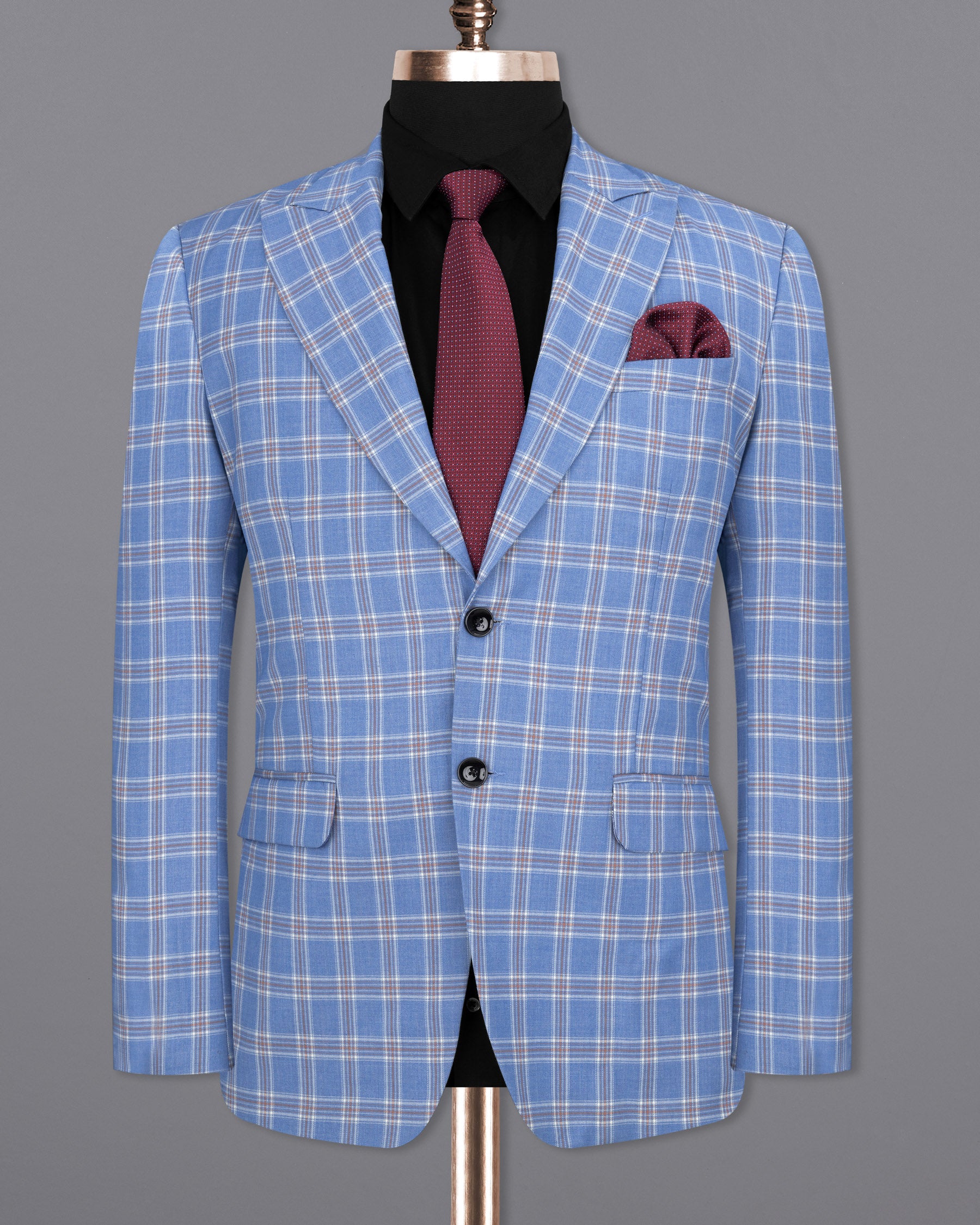 Ship Cove Blue Super fine Windowpane Wool Rich Suit ST1609-SBP-36, ST1609-SBP-38, ST1609-SBP-40, ST1609-SBP-42, ST1609-SBP-44, ST1609-SBP-46, ST1609-SBP-48, ST1609-SBP-50, ST1609-SBP-52, ST1609-SBP-54, ST1609-SBP-56, ST1609-SBP-58, ST1609-SBP-60