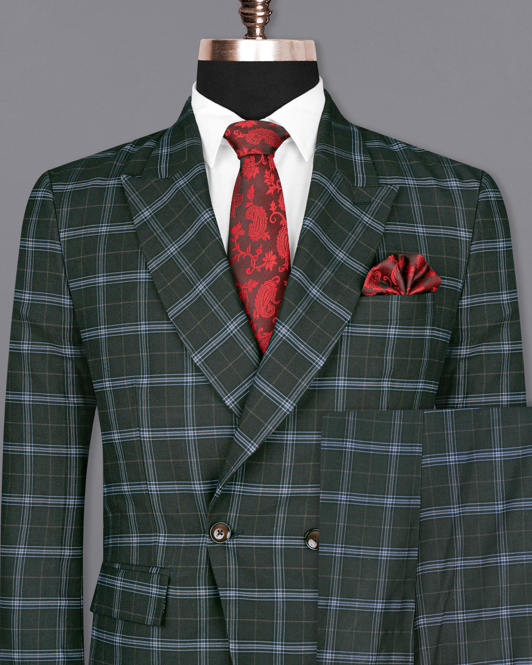 Log Cabin Green Super fine Windowpane Wool Rich Double Breasted Suit ST1614-DB-2B-36, ST1614-DB-2B-38, ST1614-DB-2B-40, ST1614-DB-2B-42, ST1614-DB-2B-44, ST1614-DB-2B-46, ST1614-DB-2B-48, ST1614-DB-2B-50, ST1614-DB-2B-52, ST1614-DB-2B-54, ST1614-DB-2B-56, ST1614-DB-2B-58, ST1614-DB-2B-60