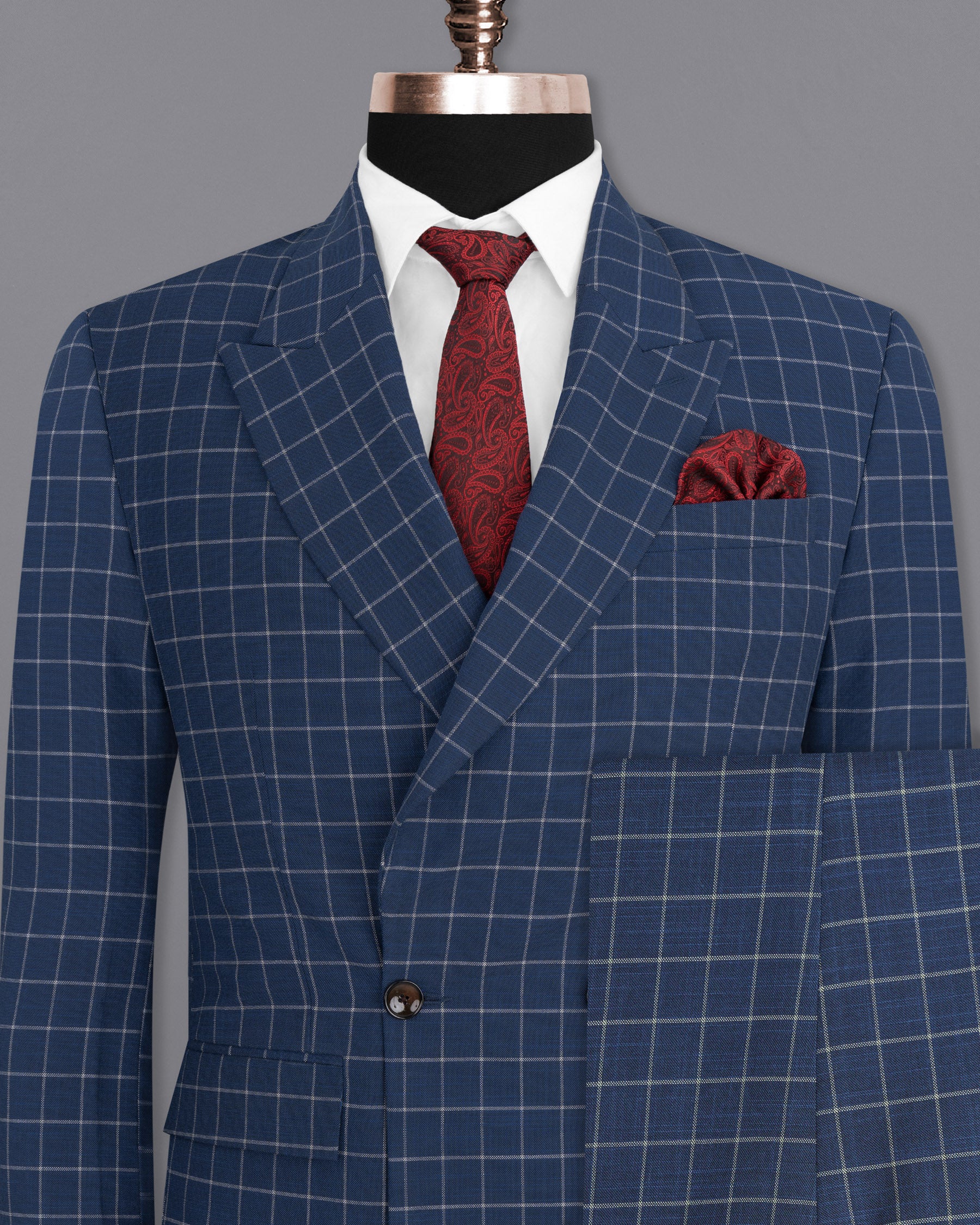 Rhino Blue Super fine Checkered Double Breasted Premium Cotton Suit ST1622-DB-2B-36, ST1622-DB-2B-38, ST1622-DB-2B-40, ST1622-DB-2B-42, ST1622-DB-2B-44, ST1622-DB-2B-46, ST1622-DB-2B-48, ST1622-DB-2B-50, ST1622-DB-2B-52, ST1622-DB-2B-54, ST1622-DB-2B-56, ST1622-DB-2B-58, ST1622-DB-2B-60