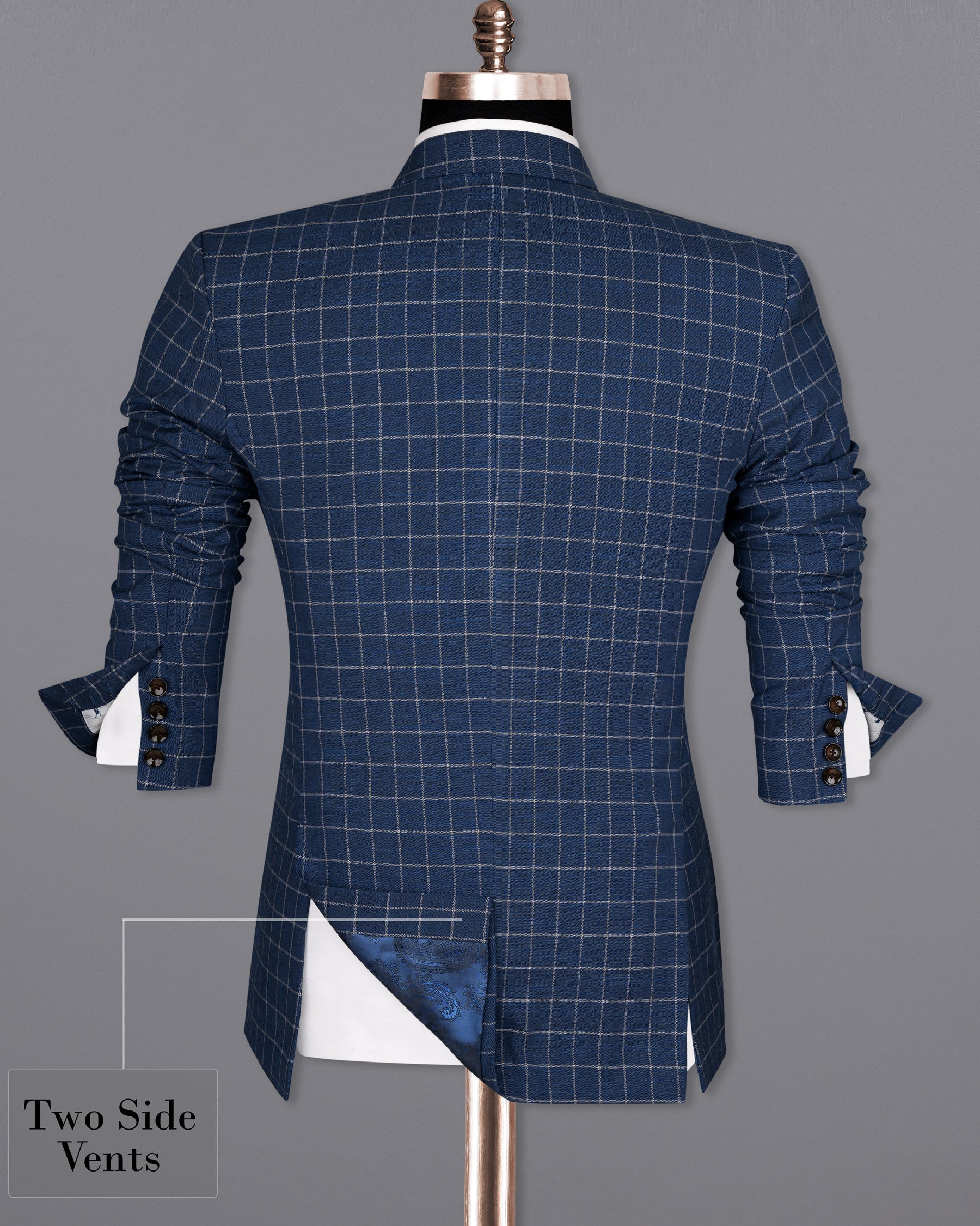 Rhino Blue Super fine Checkered Double Breasted Premium Cotton Suit ST1622-DB-2B-36, ST1622-DB-2B-38, ST1622-DB-2B-40, ST1622-DB-2B-42, ST1622-DB-2B-44, ST1622-DB-2B-46, ST1622-DB-2B-48, ST1622-DB-2B-50, ST1622-DB-2B-52, ST1622-DB-2B-54, ST1622-DB-2B-56, ST1622-DB-2B-58, ST1622-DB-2B-60