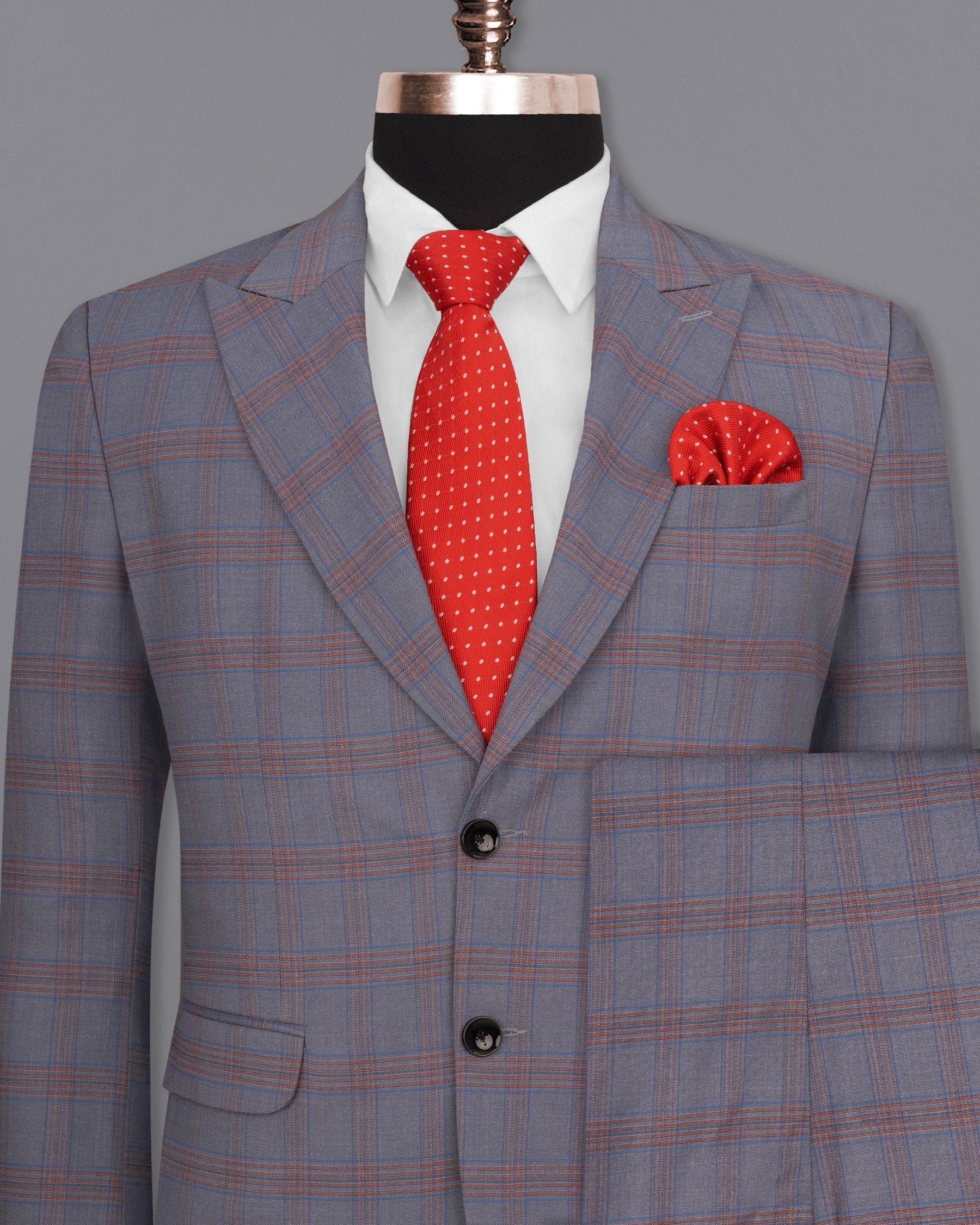 Manatee Grey Super fine Plaid Premium Cotton Suit ST1630-SBP-36, ST1630-SBP-38, ST1630-SBP-40, ST1630-SBP-42, ST1630-SBP-44, ST1630-SBP-46, ST1630-SBP-48, ST1630-SBP-50, ST1630-SBP-52, ST1630-SBP-54, ST1630-SBP-56, ST1630-SBP-58, ST1630-SBP-60