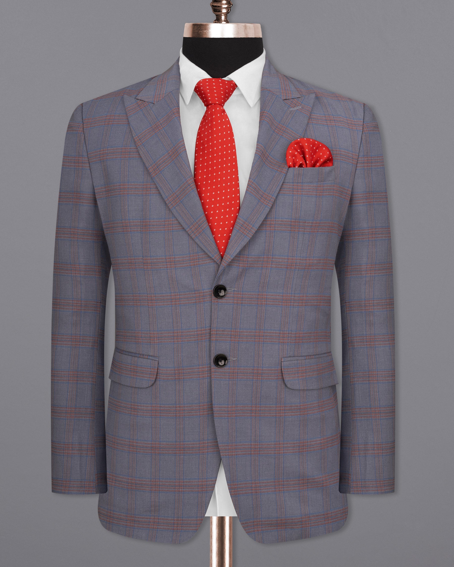 Manatee Grey Super fine Plaid Premium Cotton Suit ST1630-SBP-36, ST1630-SBP-38, ST1630-SBP-40, ST1630-SBP-42, ST1630-SBP-44, ST1630-SBP-46, ST1630-SBP-48, ST1630-SBP-50, ST1630-SBP-52, ST1630-SBP-54, ST1630-SBP-56, ST1630-SBP-58, ST1630-SBP-60