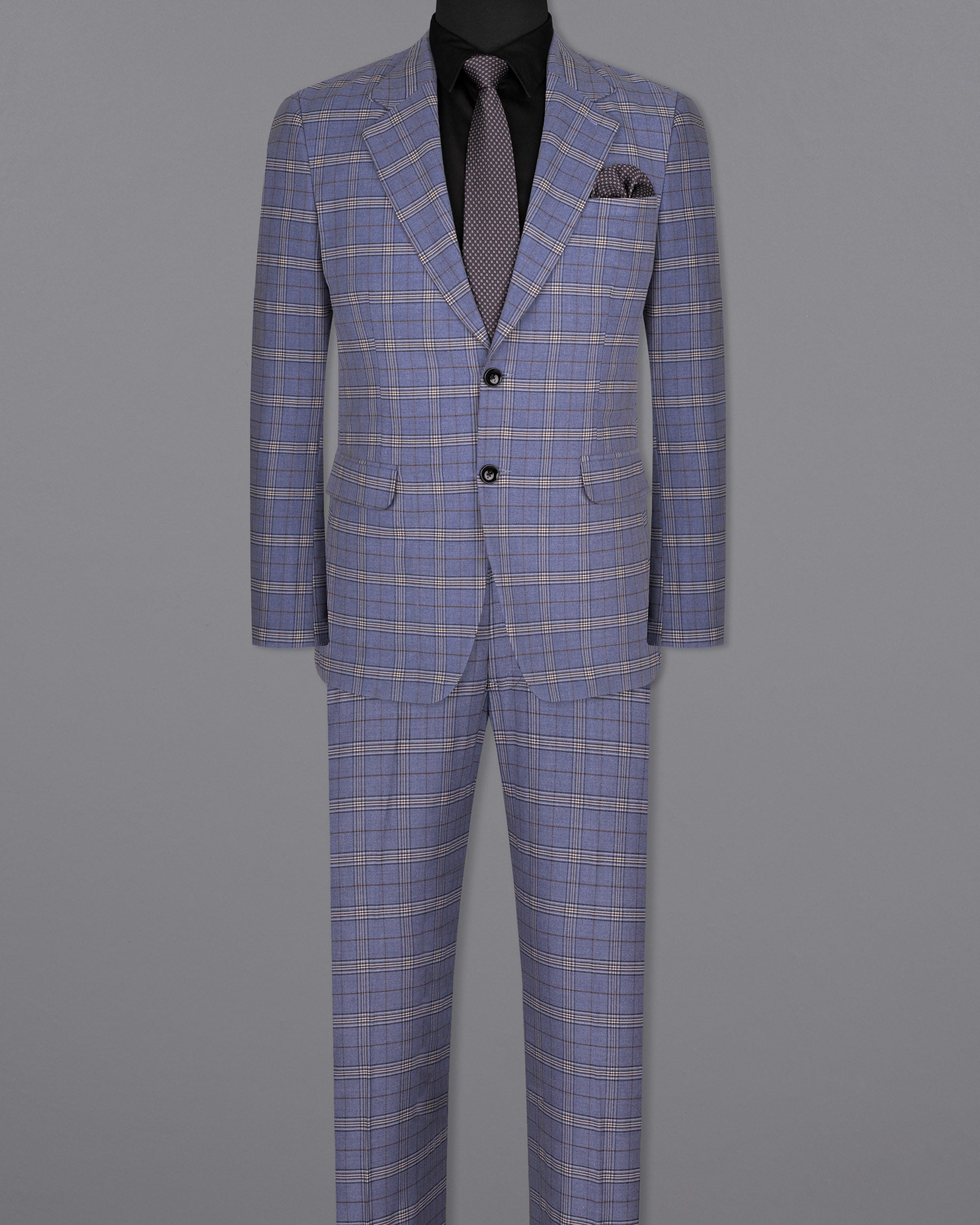 Logan Blue Super fine Plaid Woolrich Suit ST1633-SB-36, ST1633-SB-38, ST1633-SB-40, ST1633-SB-42, ST1633-SB-44, ST1633-SB-46, ST1633-SB-48, ST1633-SB-50, ST1633-SB-52, ST1633-SB-54, ST1633-SB-56, ST1633-SB-58, ST1633-SB-60