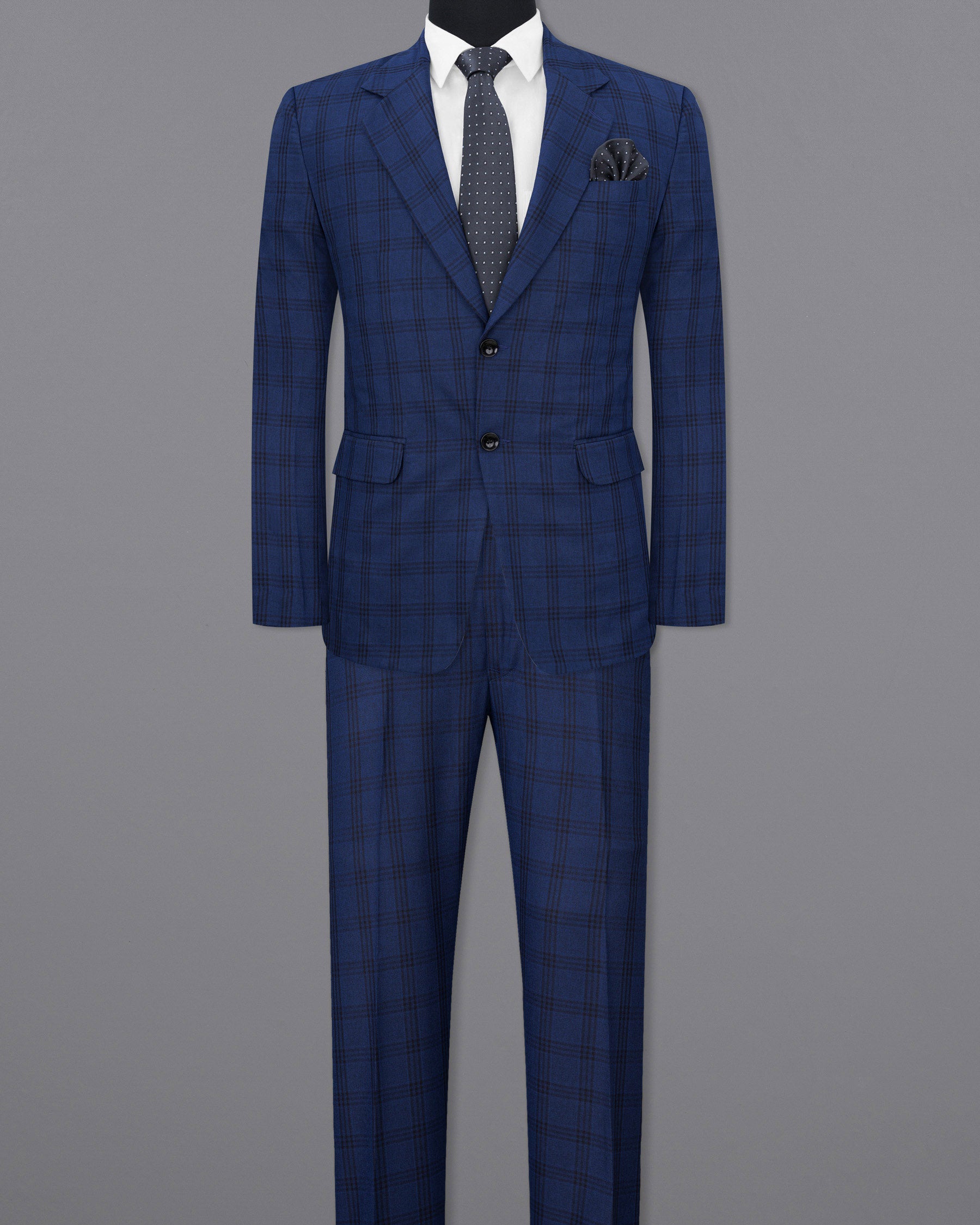 Dark Byzantium Blue Plaid Suit ST1715-SB-36, ST1715-SB-38, ST1715-SB-40, ST1715-SB-42, ST1715-SB-44, ST1715-SB-46, ST1715-SB-48, ST1715-SB-50, ST1715-SB-52, ST1715-SB-54, ST1715-SB-56, ST1715-SB-58, ST1715-SB-60