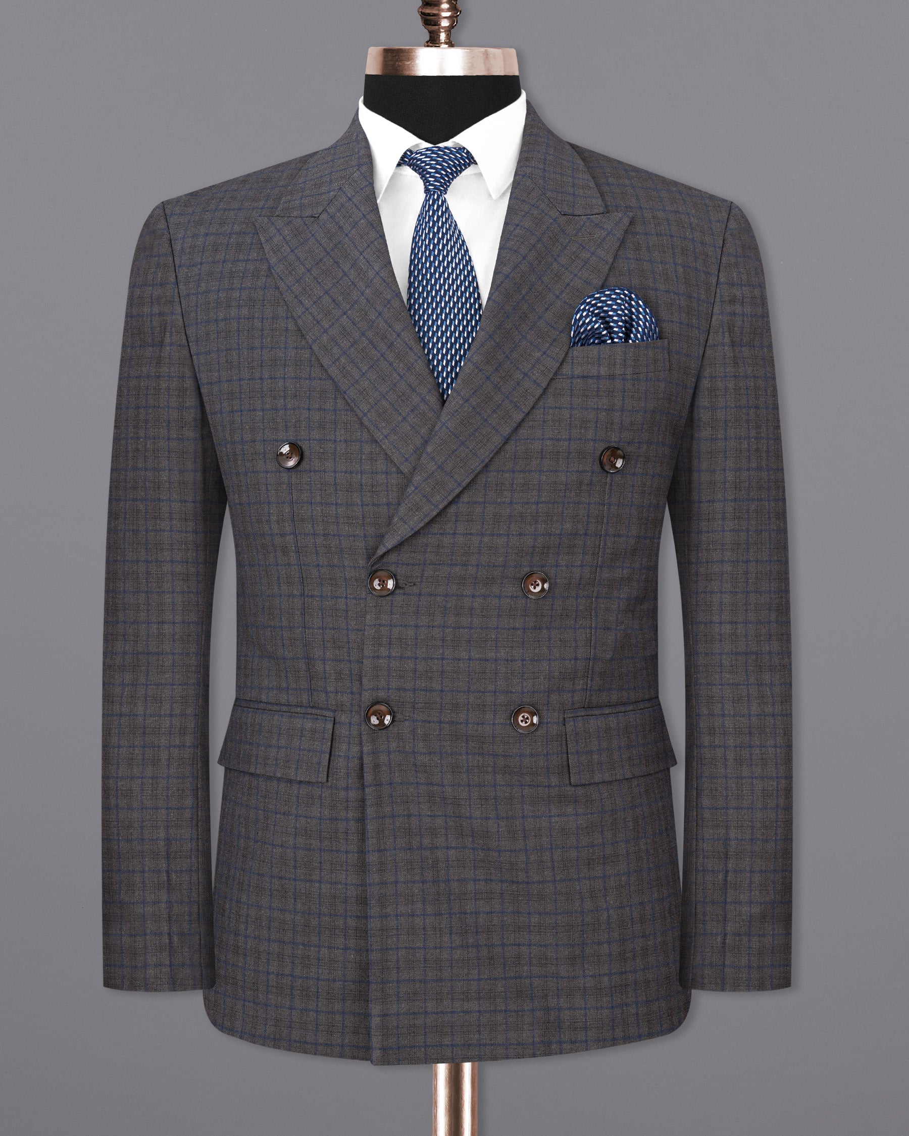 Tundora Gray Plaid Double Breasted Suit ST1724-DB-36, ST1724-DB-38, ST1724-DB-40, ST1724-DB-42, ST1724-DB-44, ST1724-DB-46, ST1724-DB-48, ST1724-DB-50, ST1724-DB-52, ST1724-DB-54, ST1724-DB-56, ST1724-DB-58, ST1724-DB-60