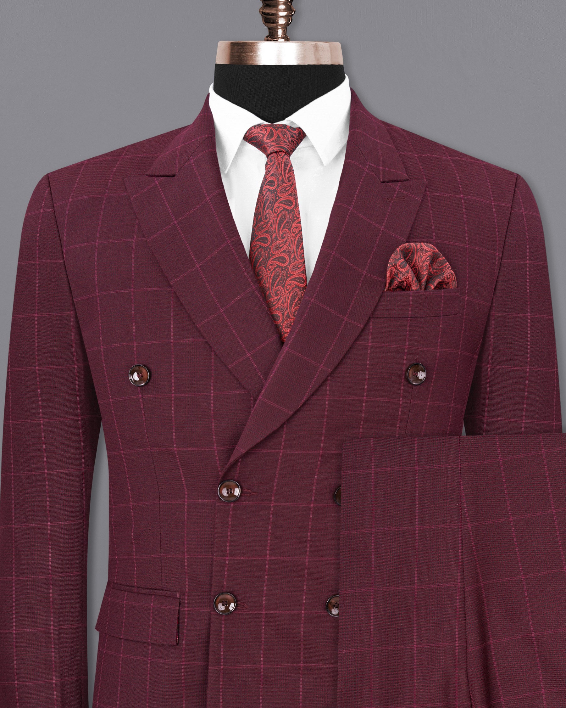 Barossa Windowpane Double Breasted  Suit ST1725-DB-36, ST1725-DB-38, ST1725-DB-40, ST1725-DB-42, ST1725-DB-44, ST1725-DB-46, ST1725-DB-48, ST1725-DB-50, ST1725-DB-52, ST1725-DB-54, ST1725-DB-56, ST1725-DB-58, ST1725-DB-60