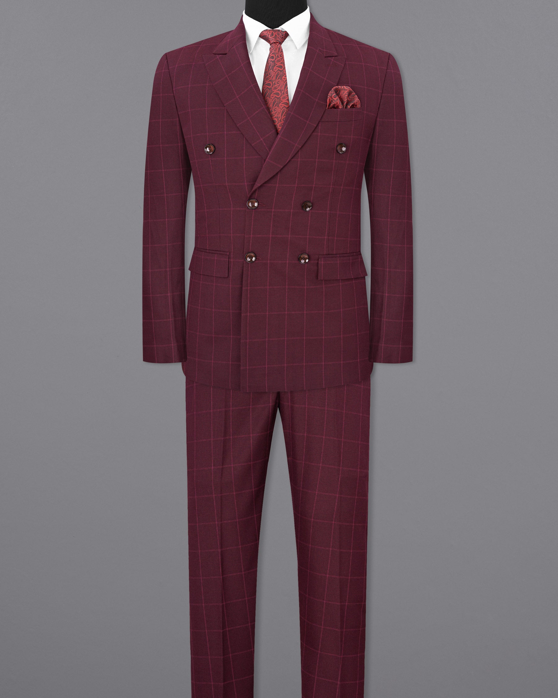 Barossa Windowpane Double Breasted  Suit ST1725-DB-36, ST1725-DB-38, ST1725-DB-40, ST1725-DB-42, ST1725-DB-44, ST1725-DB-46, ST1725-DB-48, ST1725-DB-50, ST1725-DB-52, ST1725-DB-54, ST1725-DB-56, ST1725-DB-58, ST1725-DB-60