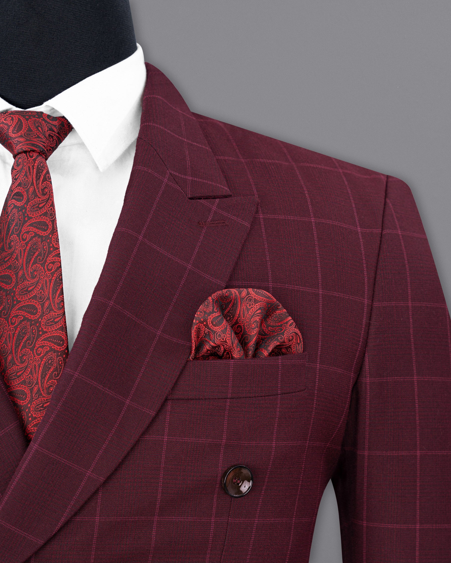 Barossa Windowpane Double Breasted  Suit