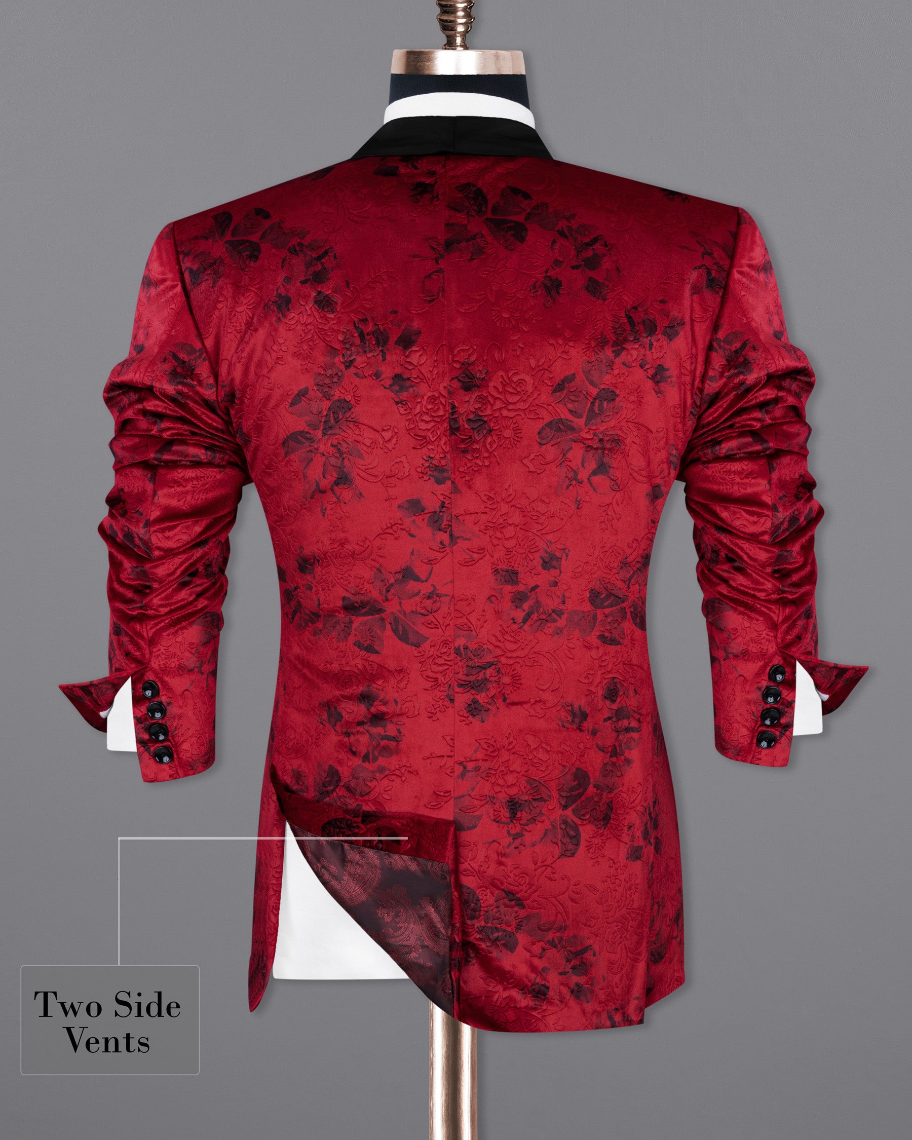 Cardinal Red Floral Textured Designer Tuxedo Suit ST1767-BKL-36, ST1767-BKL-38, ST1767-BKL-40, ST1767-BKL-42, ST1767-BKL-44, ST1767-BKL-46, ST1767-BKL-48, ST1767-BKL-50, ST1767-BKL-52, ST1767-BKL-54, ST1767-BKL-56, ST1767-BKL-58, ST1767-BKL-60