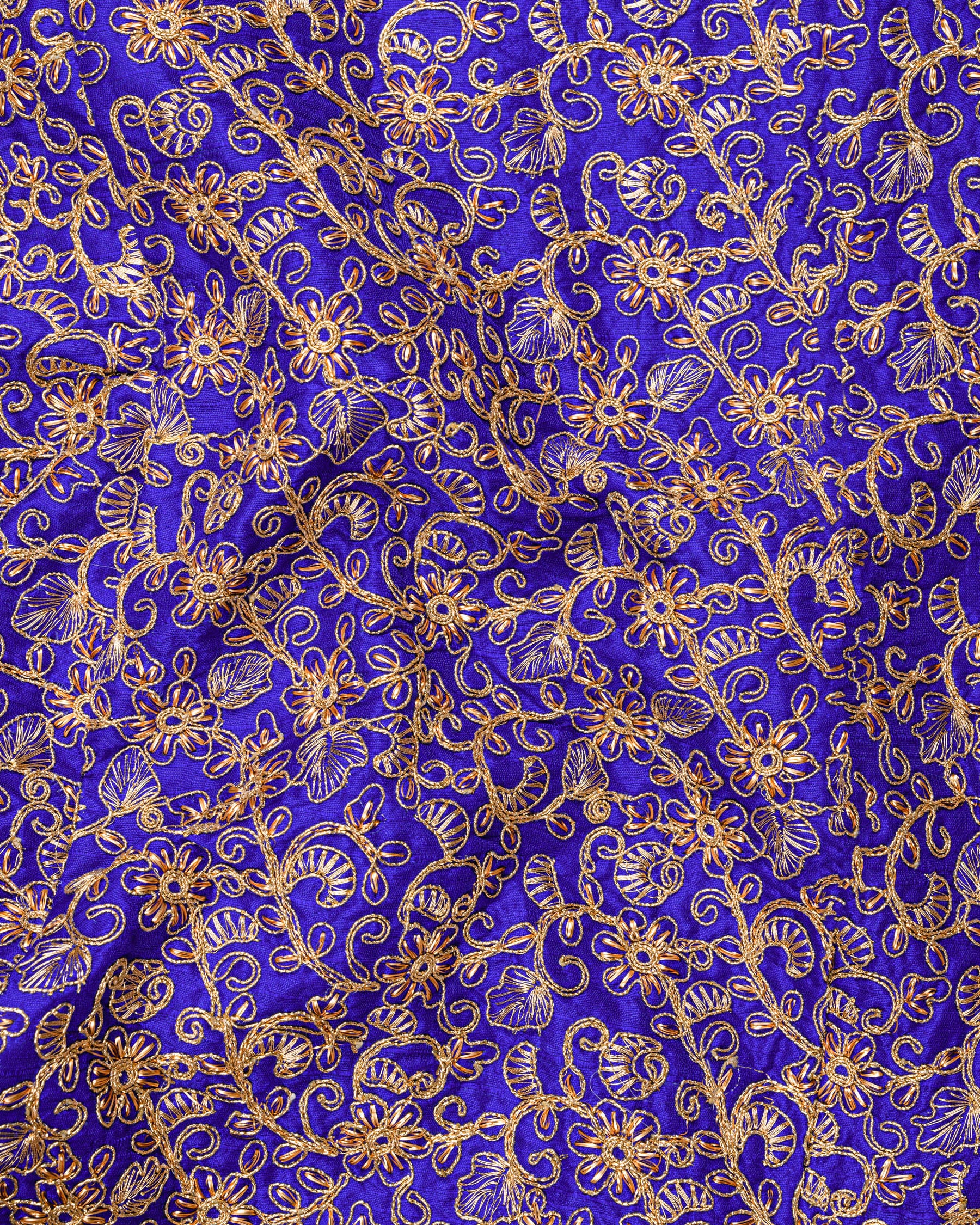 Sapphire Blue and Fawn Embroidery Cross-Buttoned Bandhgala Designer Suit ST1813-CBG-36, ST1813-CBG-38, ST1813-CBG-40, ST1813-CBG-42, ST1813-CBG-44, ST1813-CBG-46, ST1813-CBG-48, ST1813-CBG-50, ST1813-CBG-52, ST1813-CBG-54, ST1813-CBG-56, ST1813-CBG-58, ST1813-CBG-60