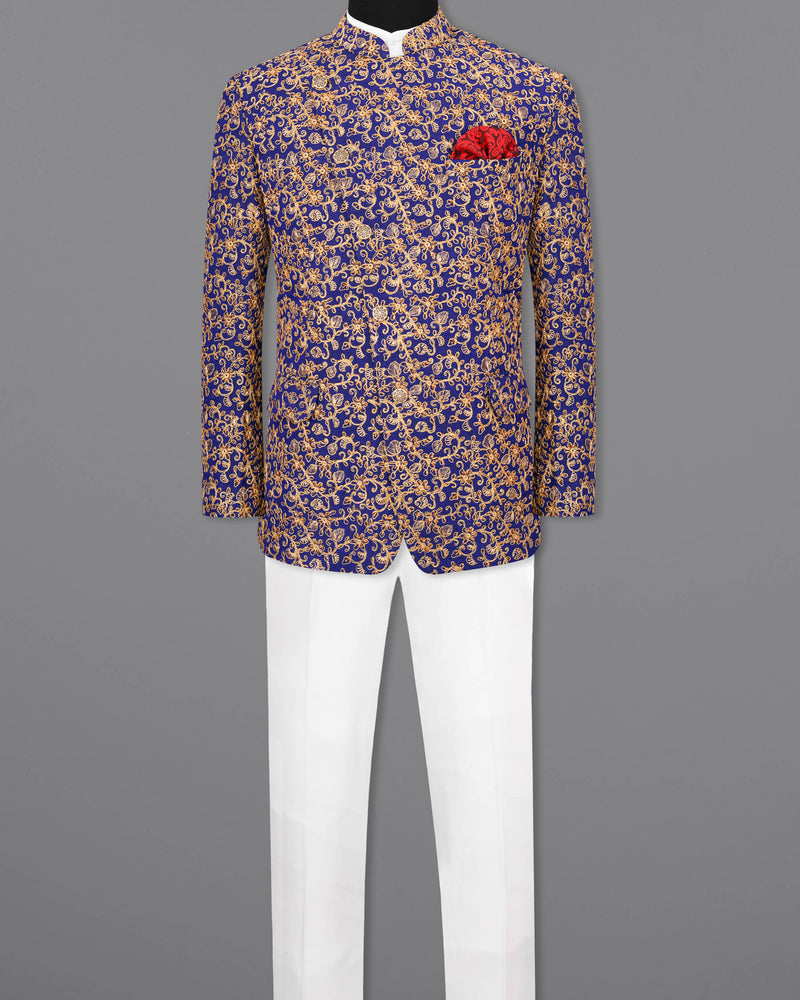 Meteorite Blue and Fawn Cross-Button Bandhgala Designer Suit ST1814-CBG-36, ST1814-CBG-38, ST1814-CBG-40, ST1814-CBG-42, ST1814-CBG-44, ST1814-CBG-46, ST1814-CBG-48, ST1814-CBG-50, ST1814-CBG-52, ST1814-CBG-54, ST1814-CBG-56, ST1814-CBG-58, ST1814-CBG-60 