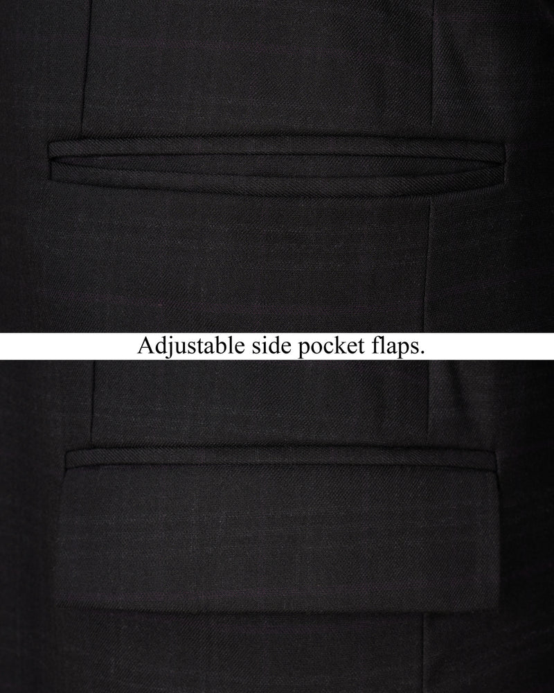 Jade Black Cross Buttoned Bandhgala Suit ST1840-CBG2-36, ST1840-CBG2-38, ST1840-CBG2-40, ST1840-CBG2-42, ST1840-CBG2-44, ST1840-CBG2-46, ST1840-CBG2-48, ST1840-CBG2-50, ST1840-CBG2-52, ST1840-CBG2-54, ST1840-CBG2-56, ST1840-CBG2-58, ST1840-CBG2-60