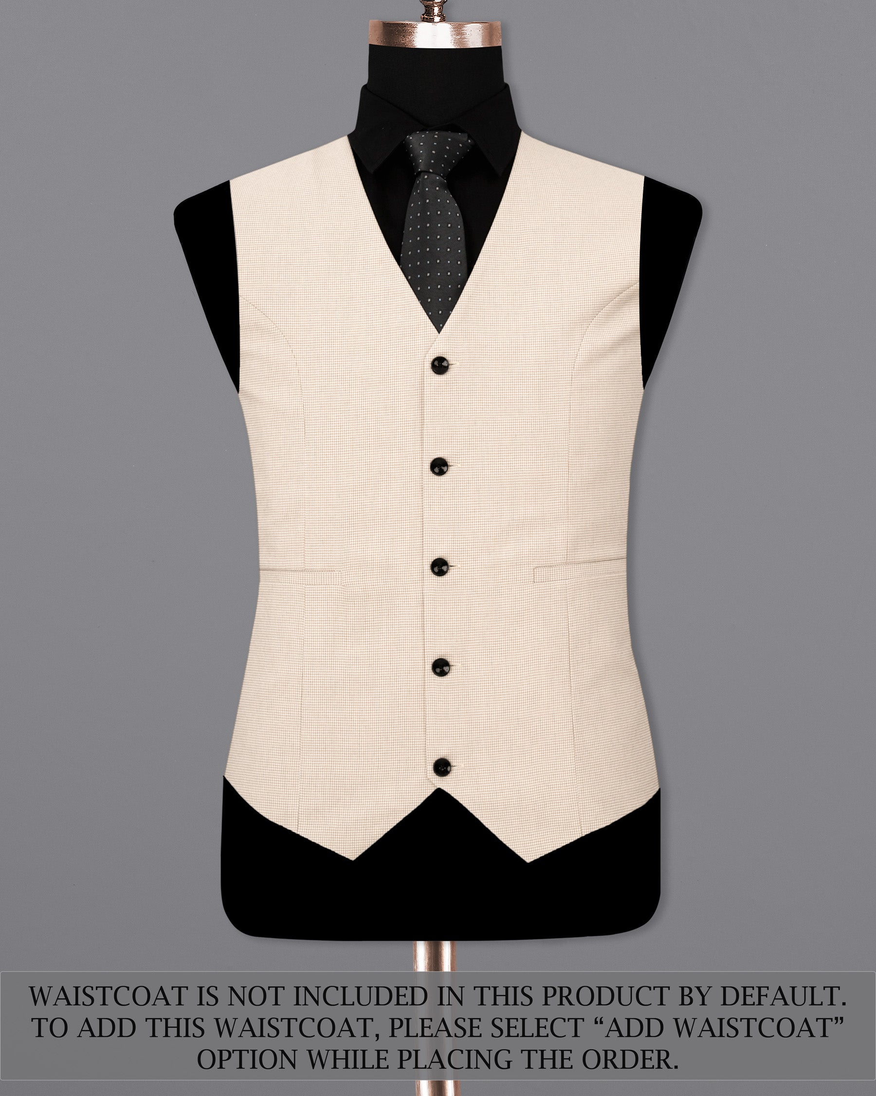 Parchment Cream Houndstooth Double Breasted Suit